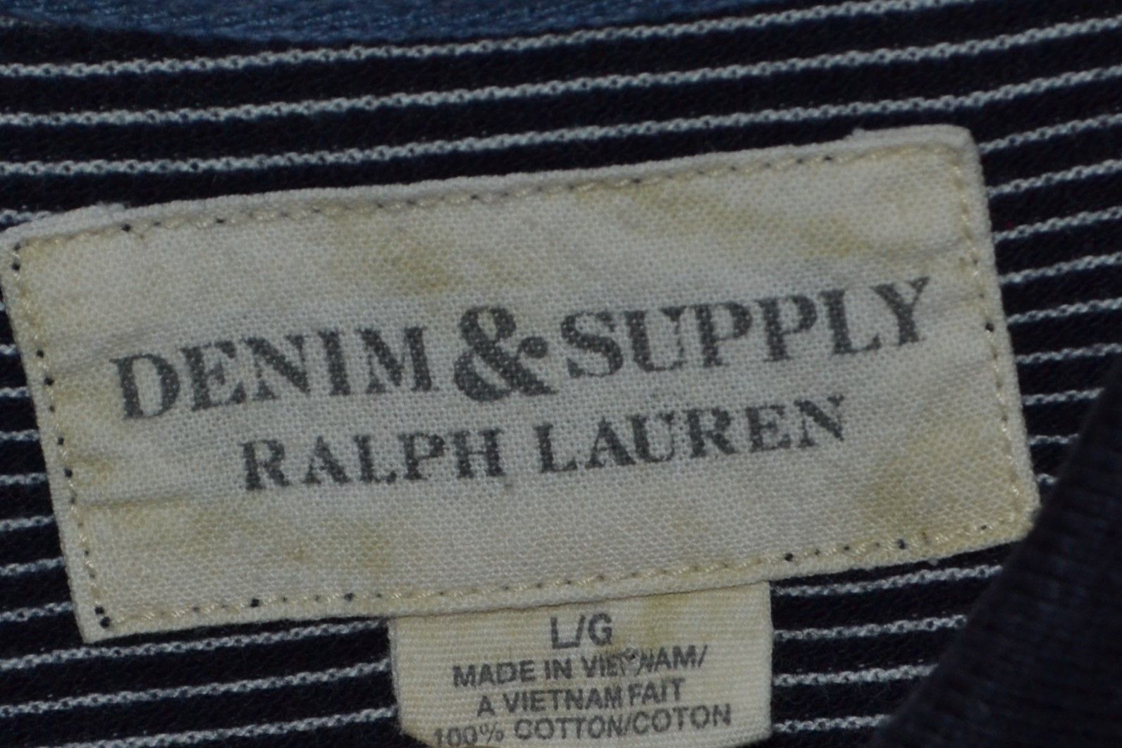 Denim & Supply Ralph Lauren × Ralph Lauren Ralph Lauren Denim Supply RRL Striped Polo Shirt Marina L Size US L / EU 52-54 / 3 - 3 Thumbnail