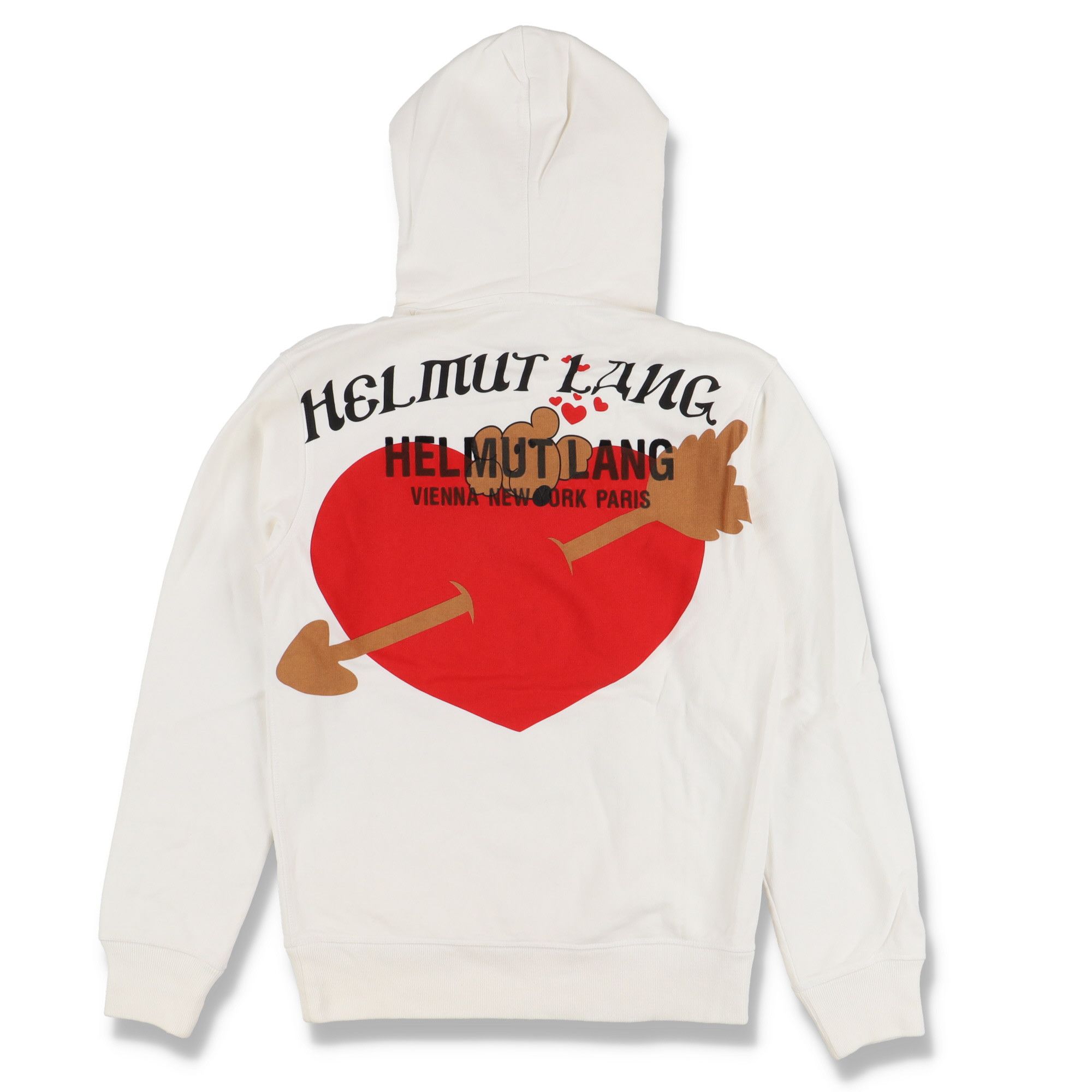 White Valentine Embroidered Logo Hoodie