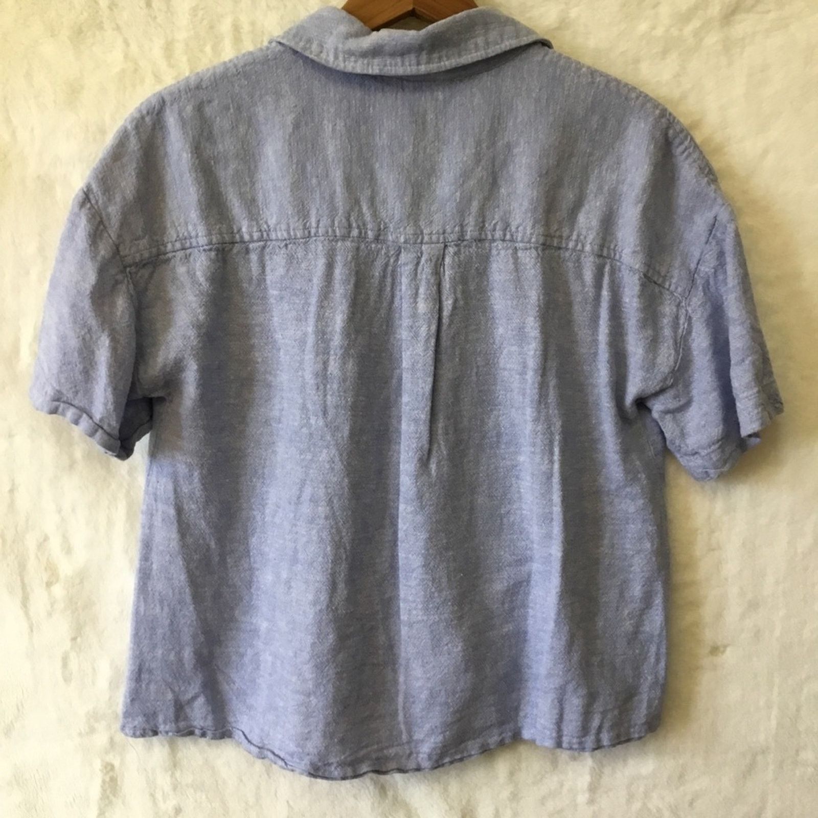 Other Cable & Gauge Blue Short Sleeve V-Neck Front Twist Top Size M / US 6-8 / IT 42-44 - 5 Thumbnail