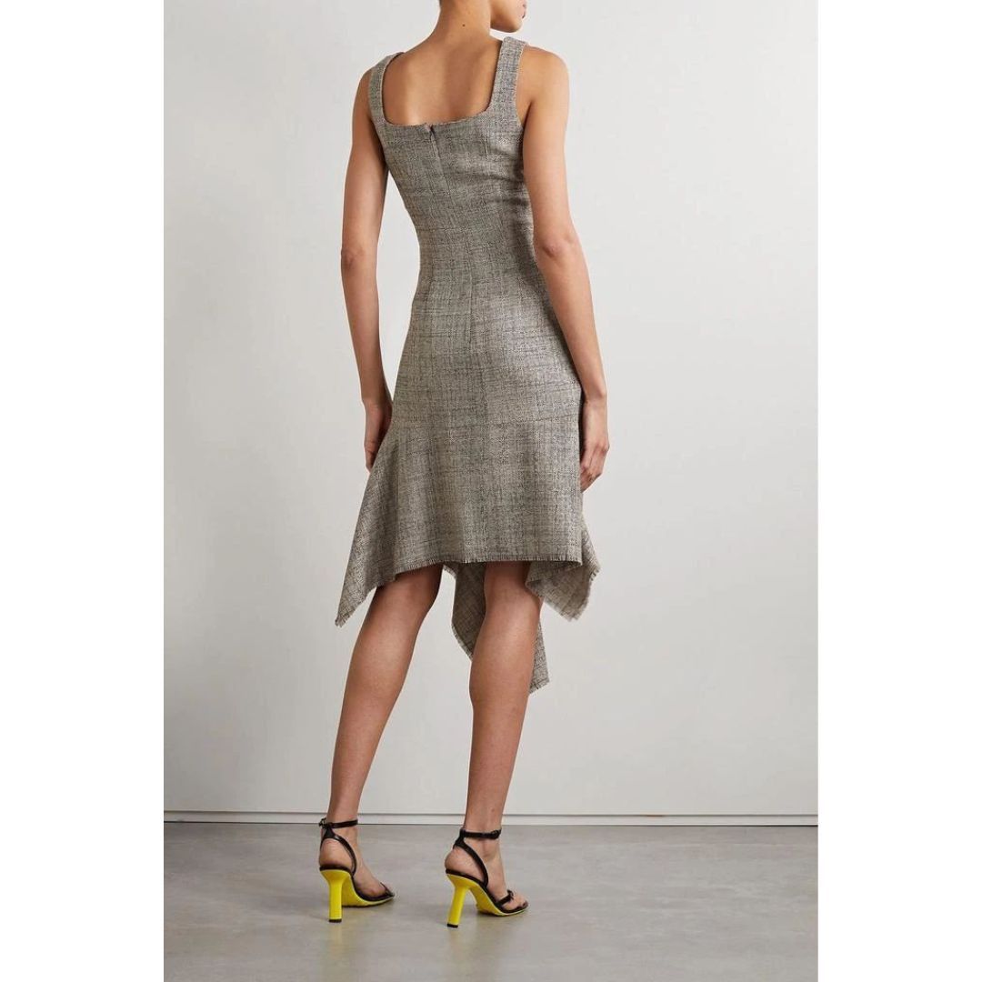 Stella McCartney Stella McCartney Grey Wool Long A-Line Dress – Square Neck Size S / US 4 / IT 40 - 2 Thumbnail