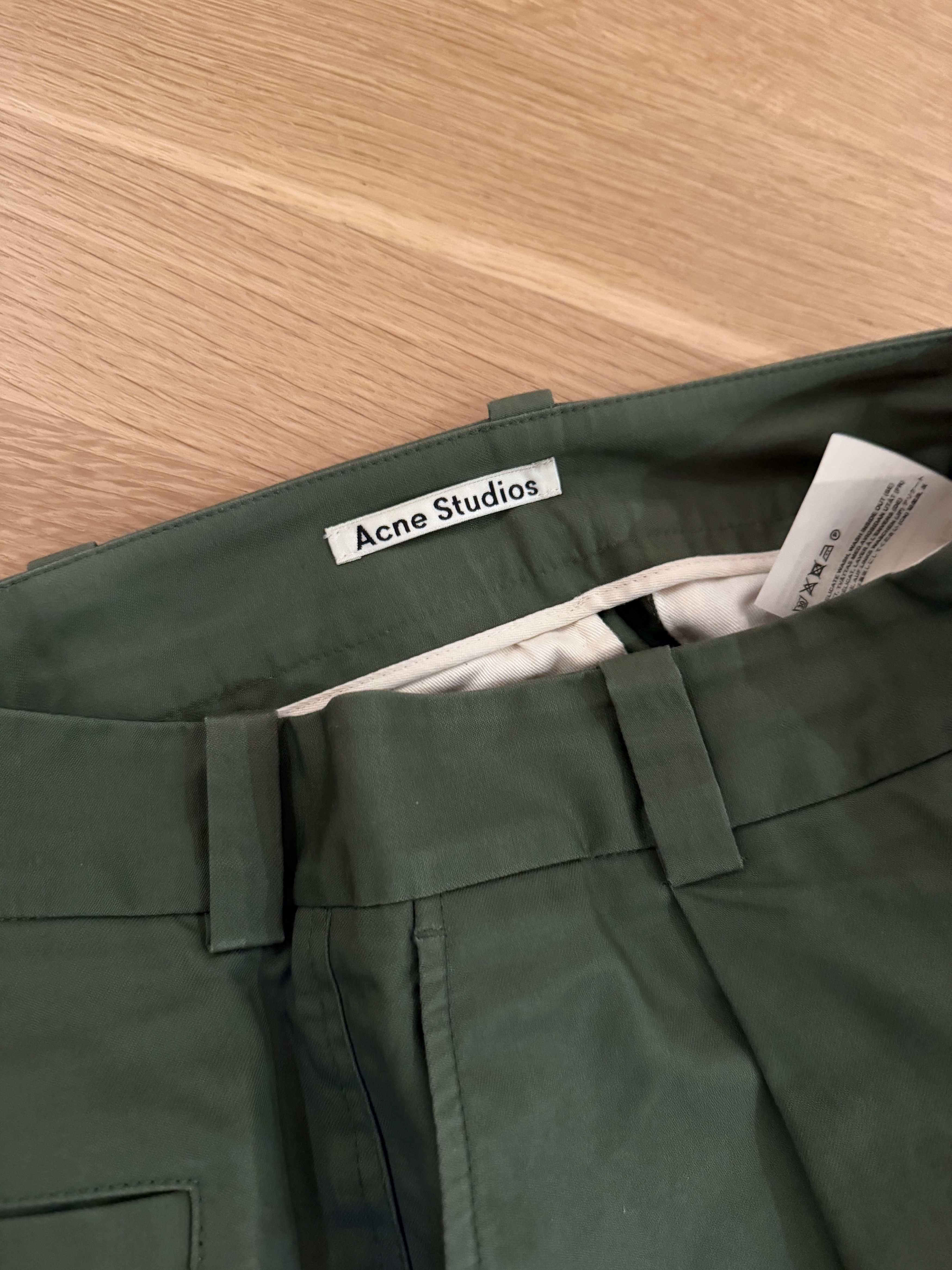 Acne Studios Green Cotton Pants Size US 30 / EU 46 - 4 Thumbnail