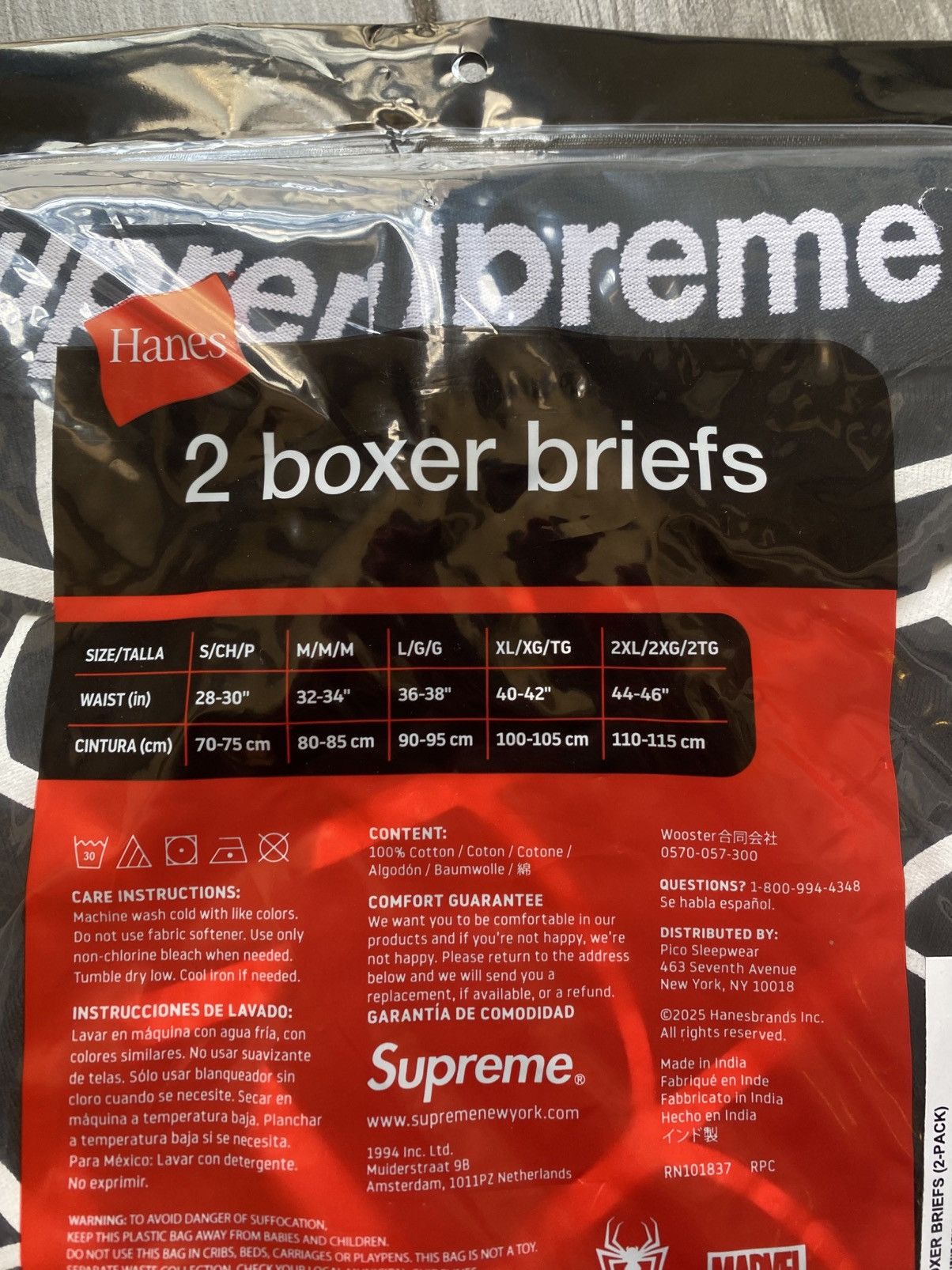 Supreme Supreme Hanes Spider Man Boxer Briefs (2 Pack) Large Size 34 - 4 Thumbnail