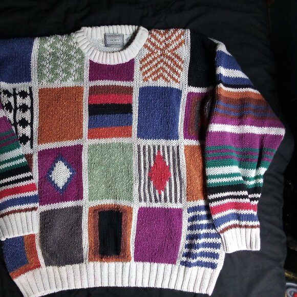 Other Vintage Concrete Abstract Tile Geometric Crewneck Sweater Size US M / EU 48-50 / 2 - 4 Thumbnail