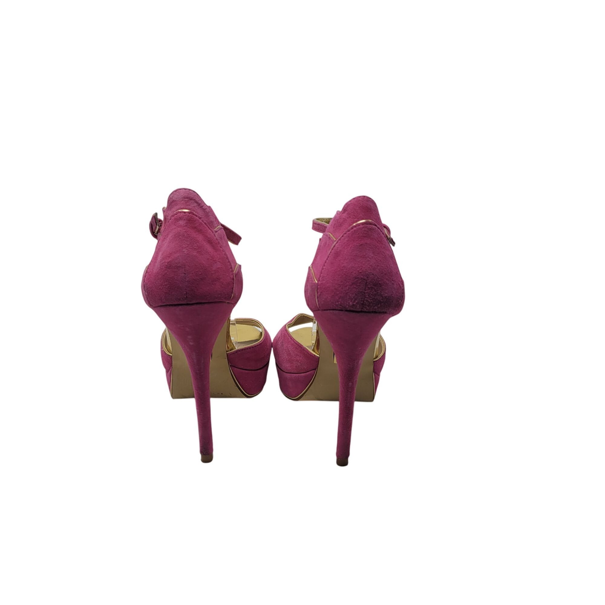 Designer Truth Or Dare Madonna Pink Suede Leather Stiletto Heels 7 Fa Size US 7 / IT 37 - 6 Thumbnail