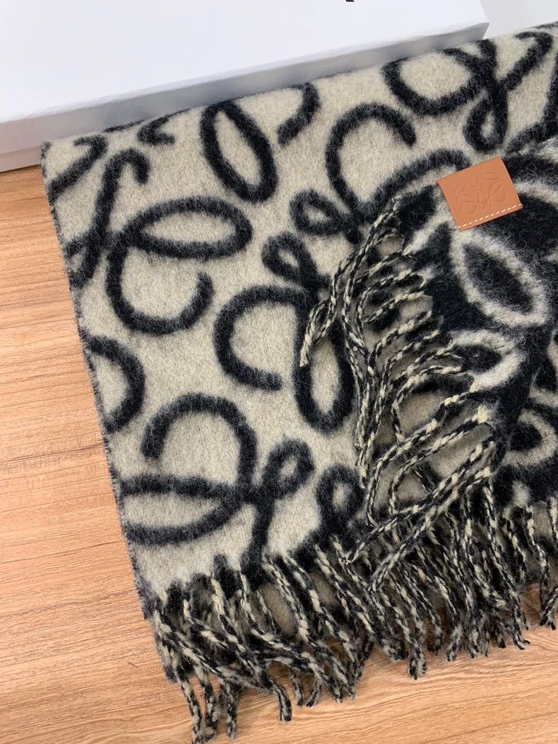Loewe LOEWE Brand logo Wool yarn scarf Size ONE SIZE - 3 Thumbnail
