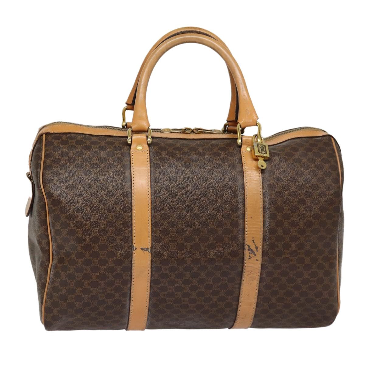 Celine CELINE Macadam Canvas Boston Bag Pvc Leather Brown Size ONE SIZE - 1 Thumbnail