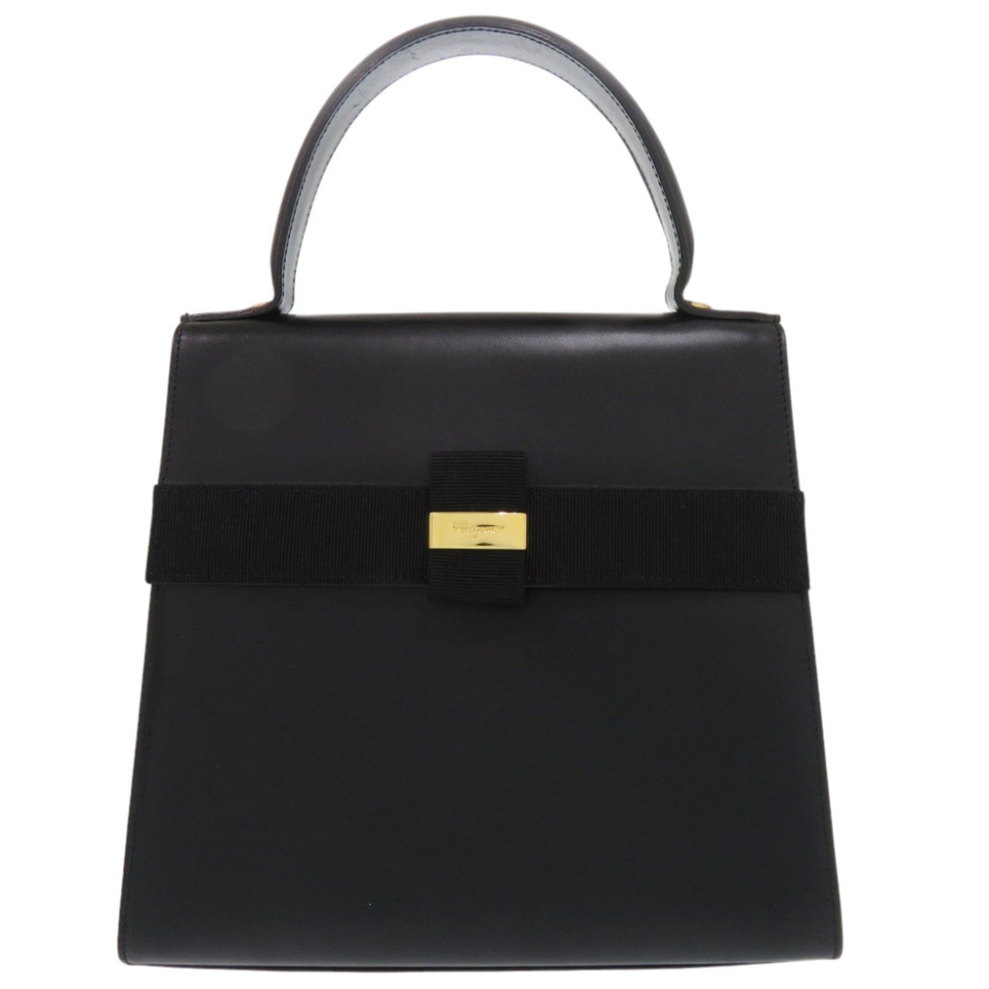 Salvatore Ferragamo Salvatore Ferragamo One-Handle Vara Ribbon L21 5301 Leather Black Handbag 0379Salvatore Size ONE SIZE - 1 Thumbnail
