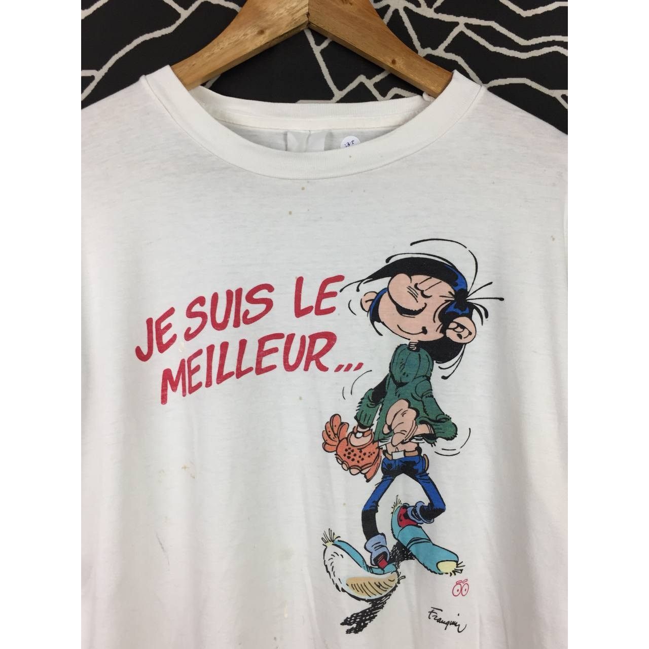 Cartoon Network × Vintage Vtg 90s Gaston Lagaffe Humor Comic Cartoon Single Stitch Tee Size US XL / EU 56 / 4 - 3 Thumbnail