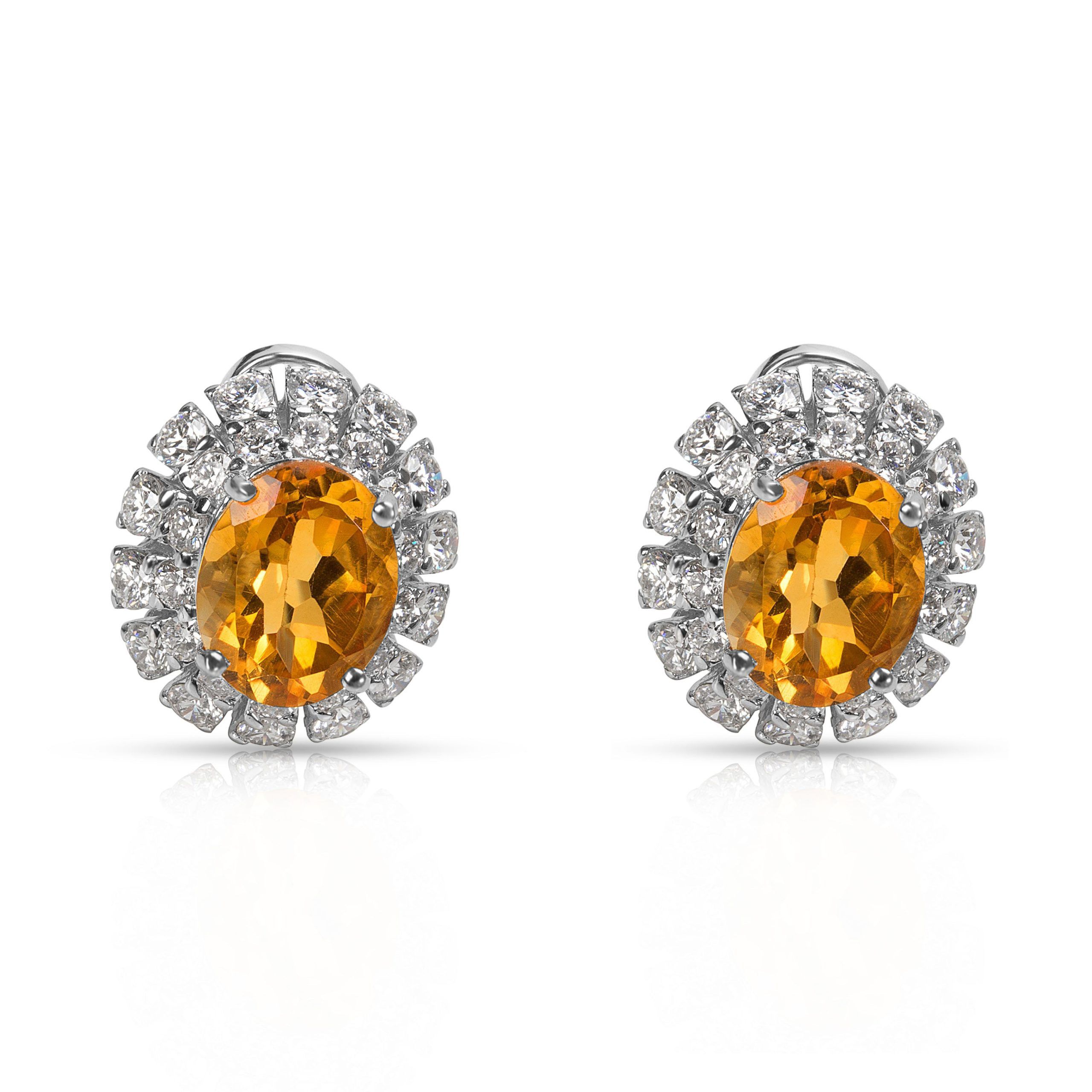 Other Diamond & Yellow Topaz Fashion Earrings in 18k White Gold (2.69 CTW) Size ONE SIZE - 1 Thumbnail