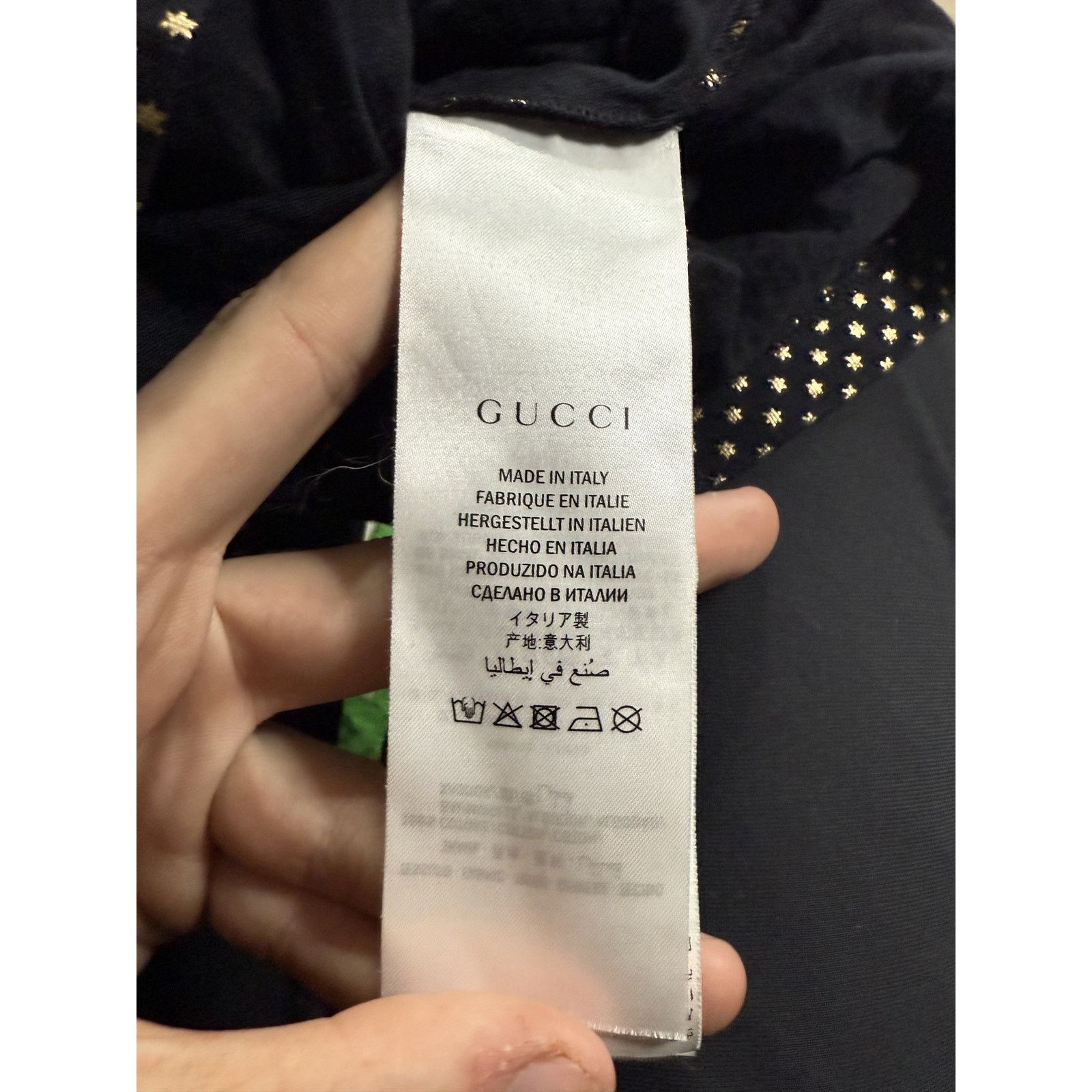 Gucci Gucci Tee Black Gold Stars GUCCY Used Small Size US S / EU 44-46 / 1 - 3 Thumbnail