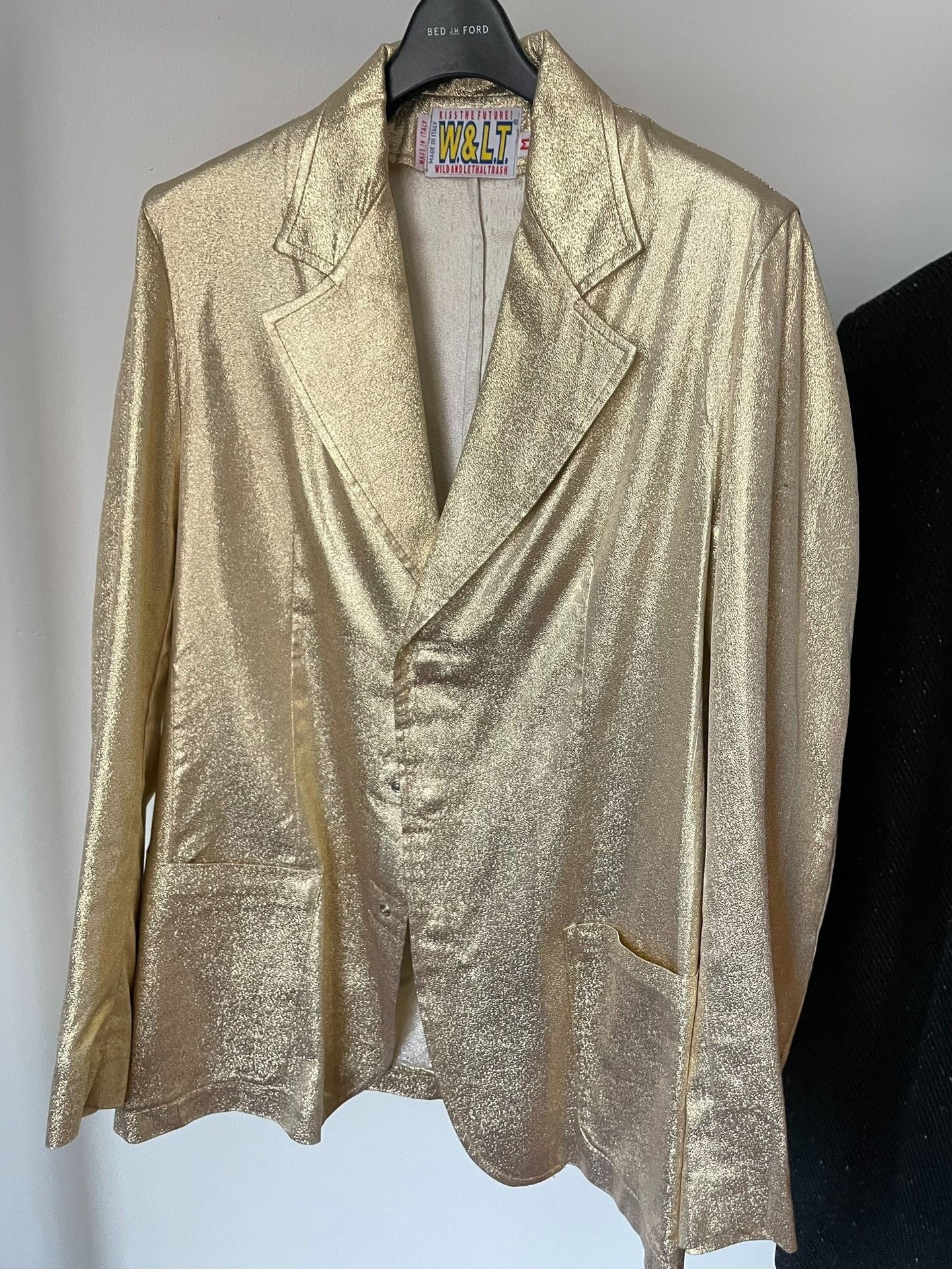 image of Walter Van Beirendonck 98/99Aw Archive Stowable Gold Blazer, Men's (Size Medium)