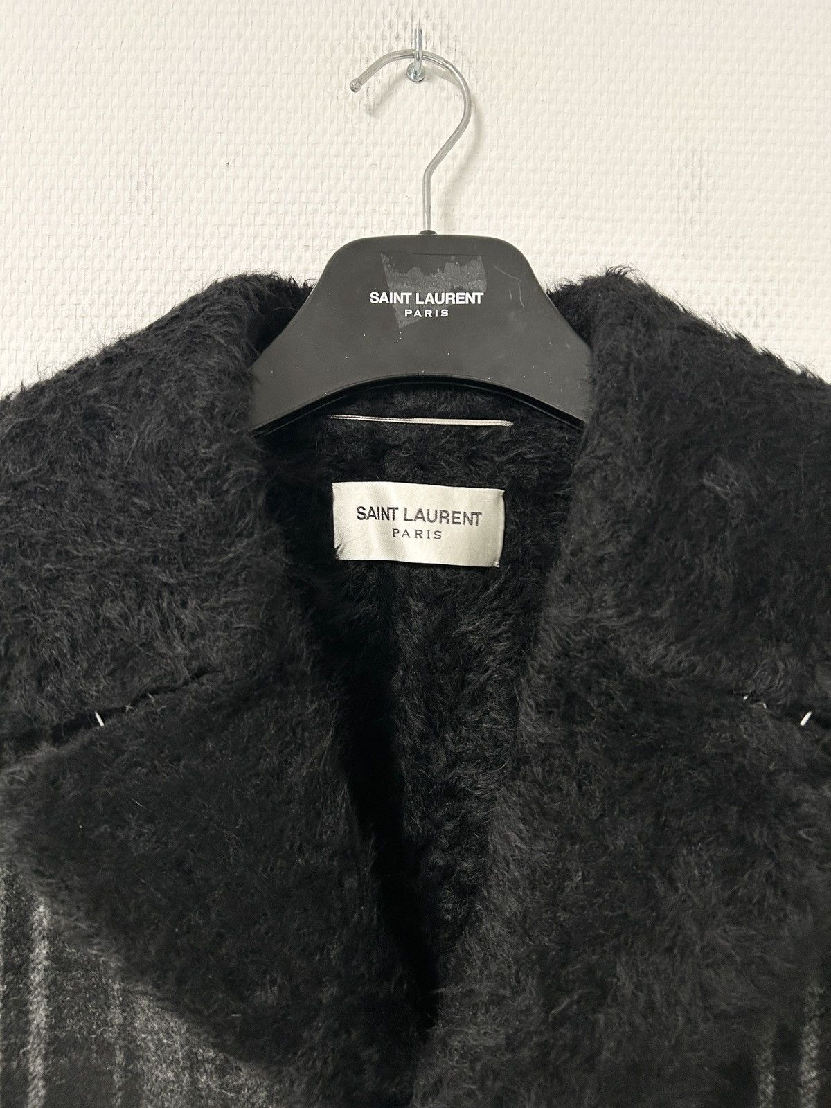 Saint Laurent Paris FW2019 Alpaca Wool Plaid Fur Coat Size US M / EU 48-50 / 2 - 5 Thumbnail