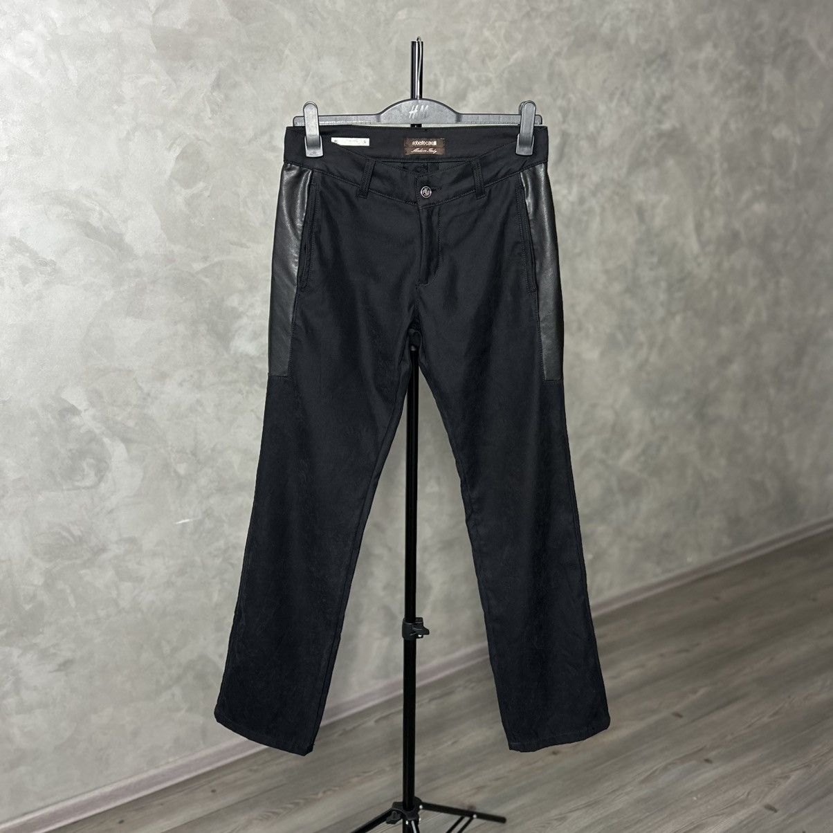Vintage Roberto Cavalli Leather Trim Trousers