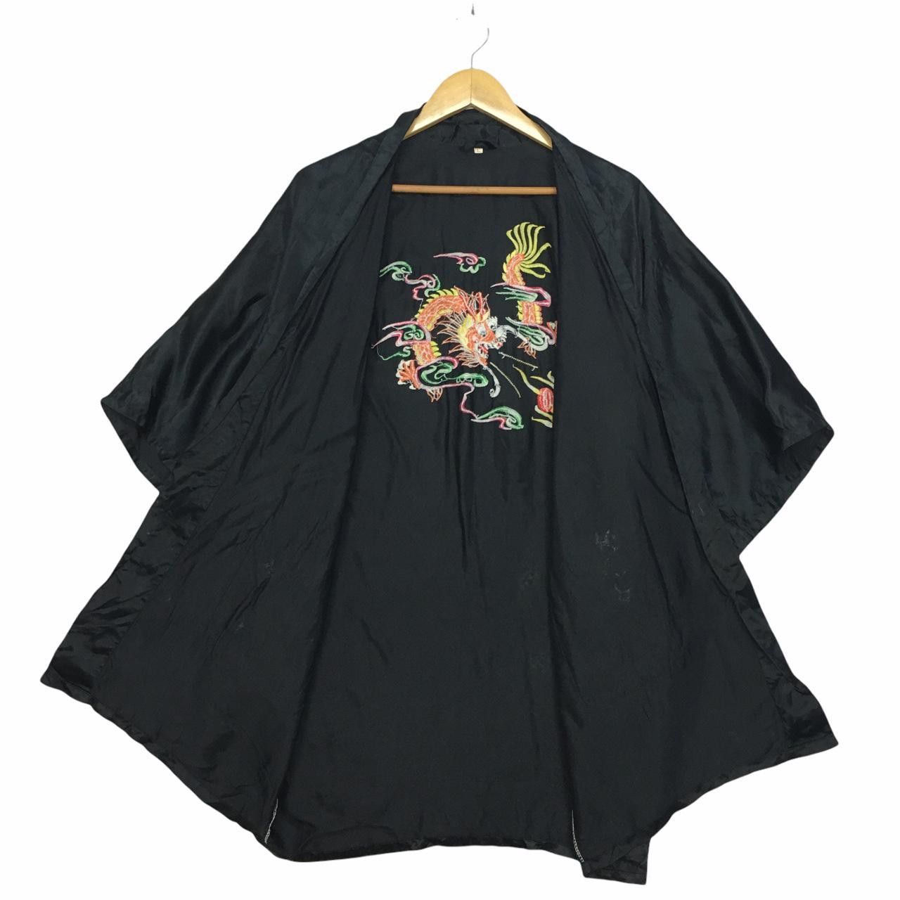 Vintage Vtg Japanese Kimono Embroidery Dragon Japanese Size L / US 10 / IT 46 - 2 Thumbnail