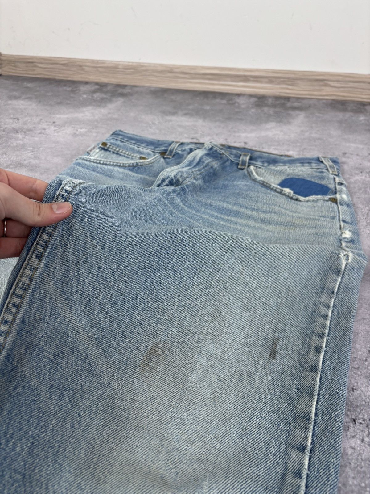 Carhartt Vintage Carhartt Faded Light Blue Denim Jeans B17 DST Size US 33 - 14 Thumbnail