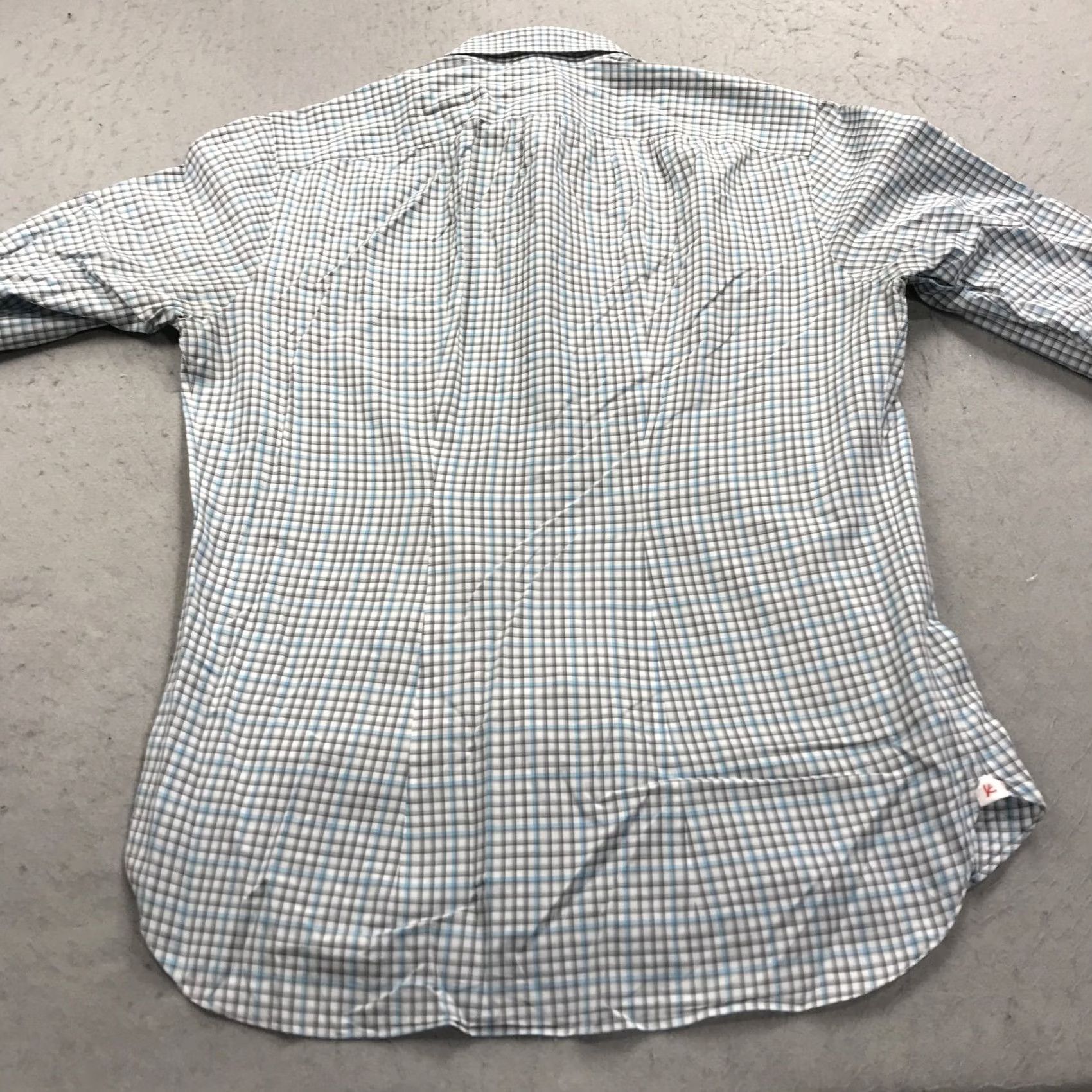 Isaia Isaia Napoli Shirt Mens 16 41 White Blue Check Italy Dress Designer Barrel N/A Size 42R - 6 Thumbnail