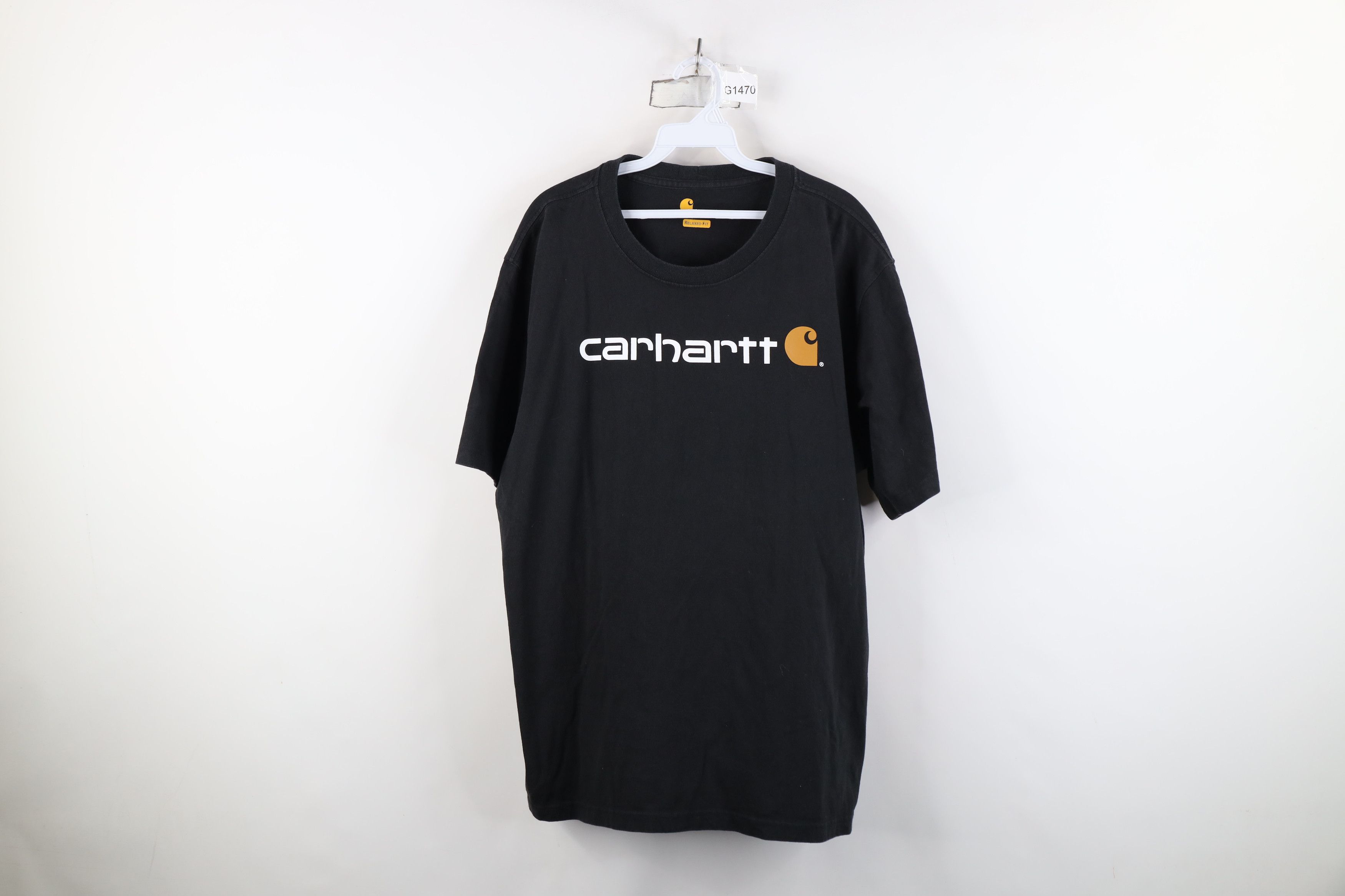 Vintage Y2K Carhartt Heavyweight Big Logo T-Shirt Black