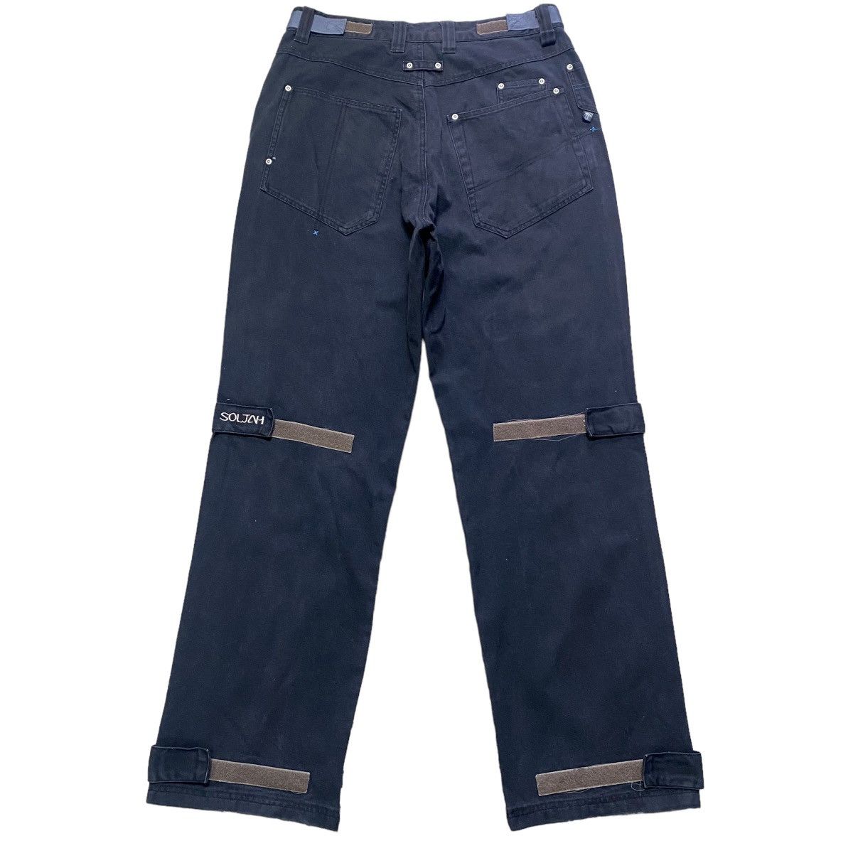 Japanese Brand SOLJAH Velcro Strap Baggy Pants Similar Girbaud Size US 32 / EU 48 - 1 Thumbnail