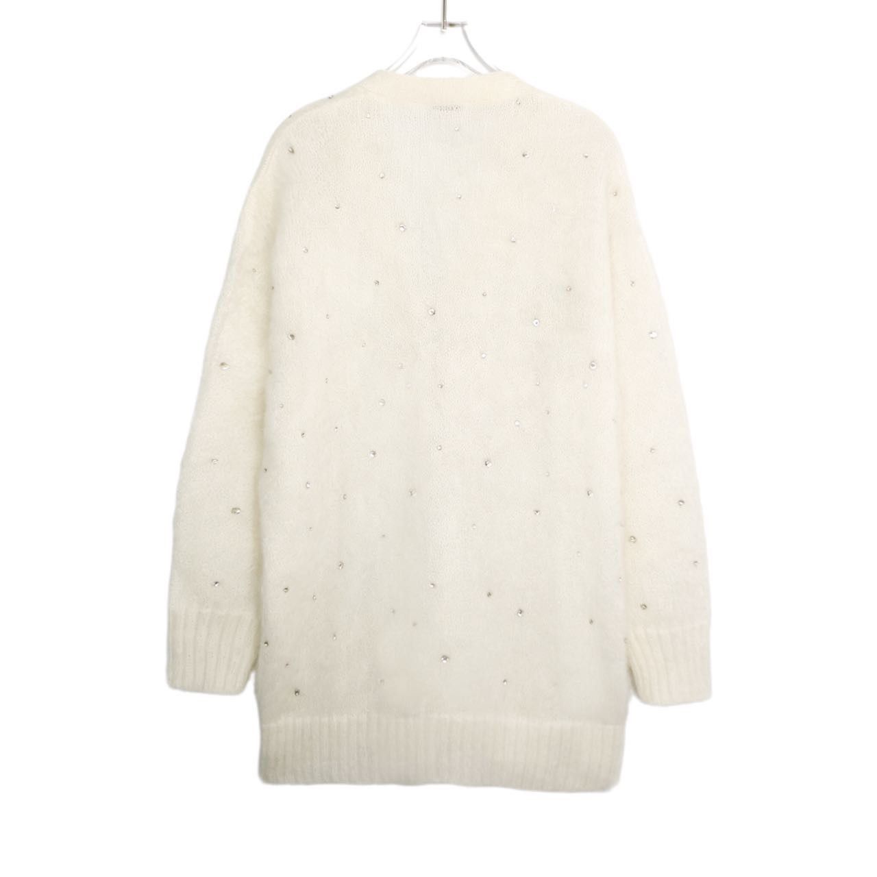 Miu Miu Miu Miu Rhinestone Knit Cardigan K26WX Size XS / US 0-2 / IT 36-38 - 2 Thumbnail