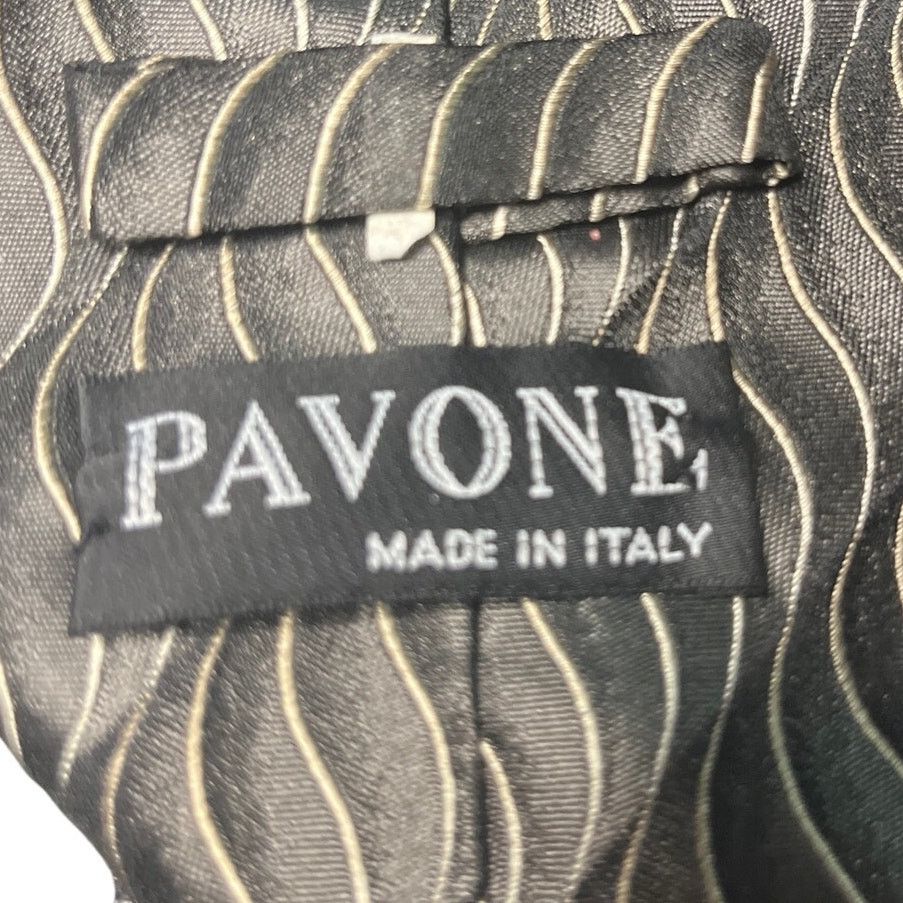 Designer × Vintage Pavone Silk Tie - Made in Italy - Classic Design Size ONE SIZE - 2 Thumbnail
