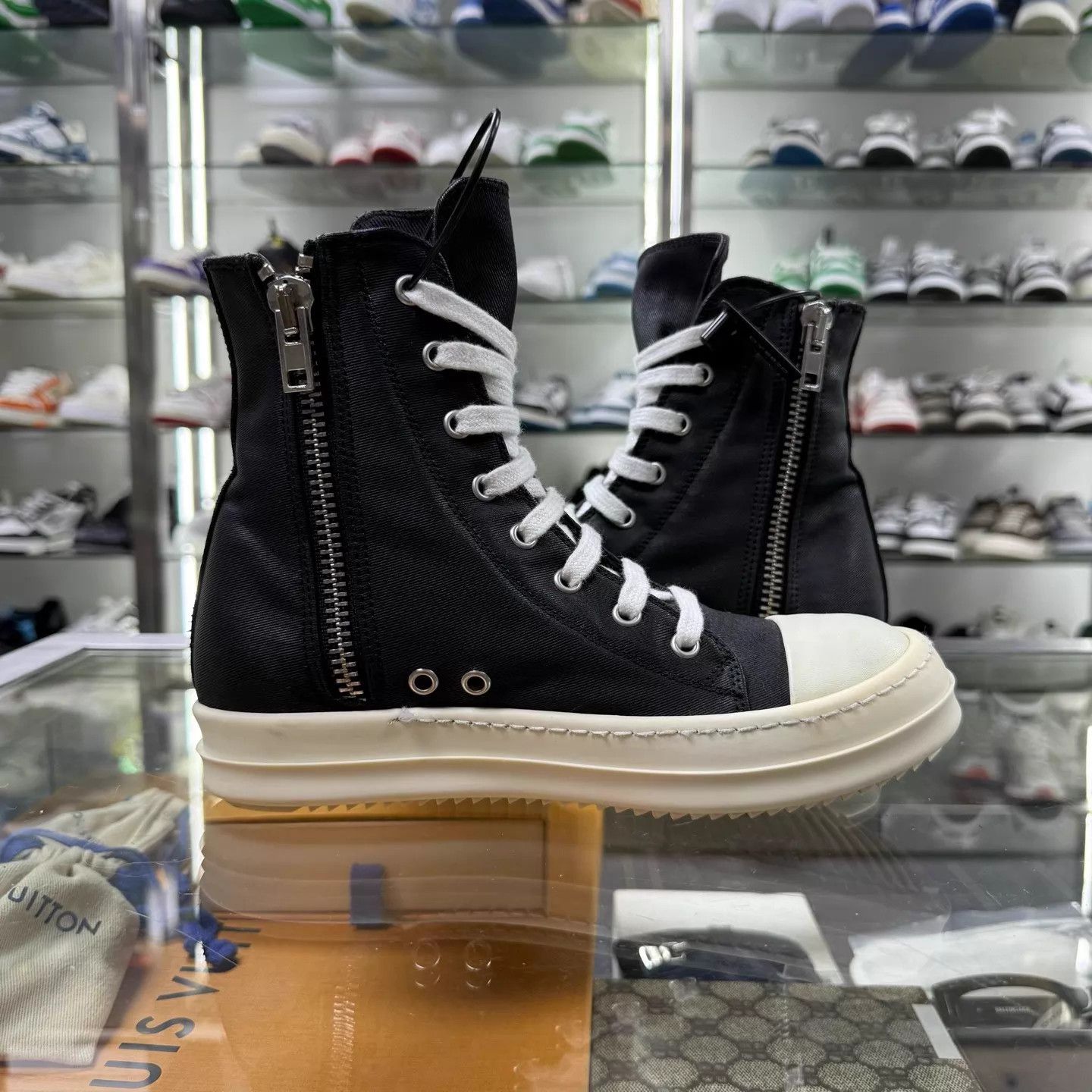 Rick Owens RO Converse Hi-Top Waxed Zip Sneaker 36 2W Size US 5.5 / IT 35.5 - 4 Thumbnail