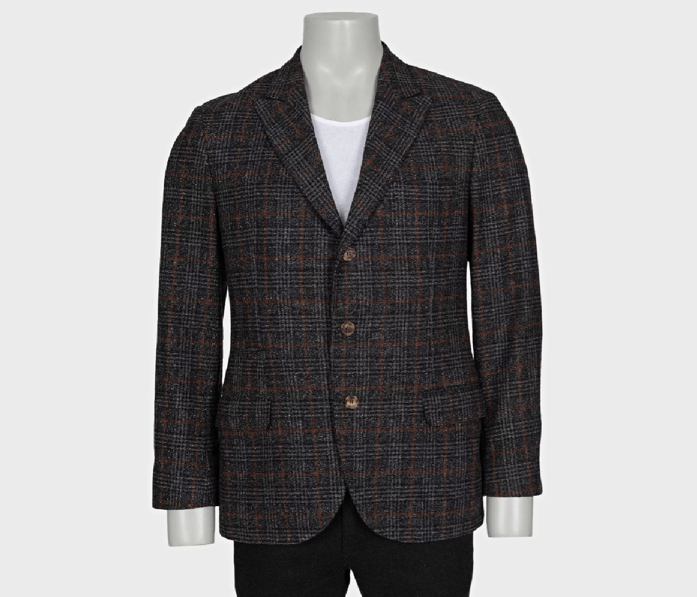 Brunello Cucinelli Brunello Cucinelli men’s gray checkered wool jacket Size 50R - 1 Thumbnail