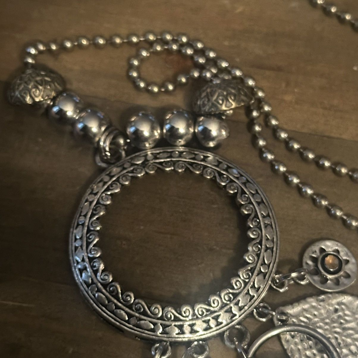 Other Long silver tone charm tassel necklace Size ONE SIZE - 4 Thumbnail