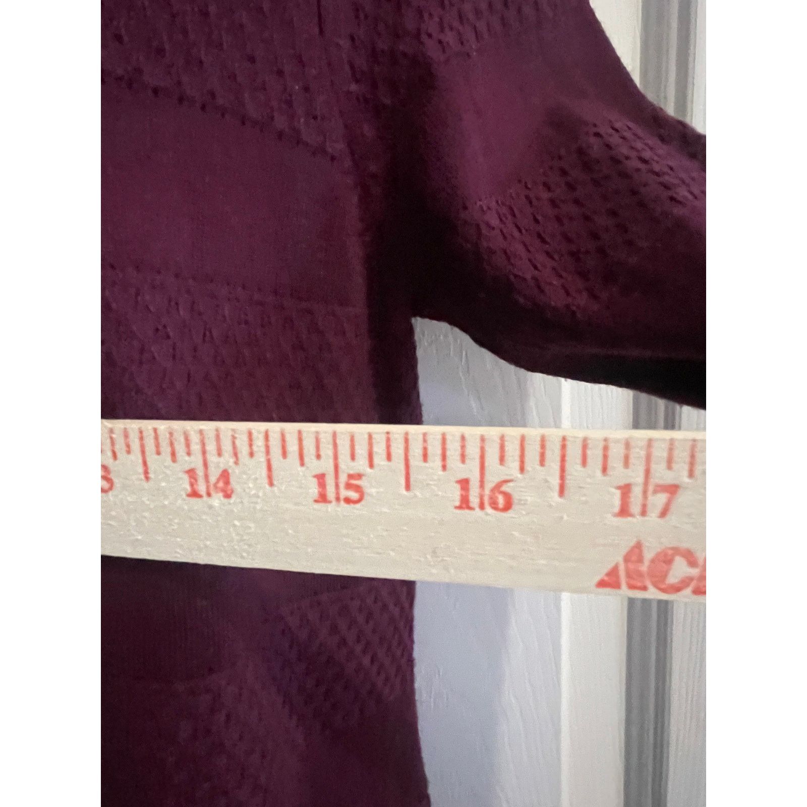 White House Black Market White House Black Market Burgundy Tunic Long Sleeve Textured Size S / US 4 / IT 40 - 5 Thumbnail