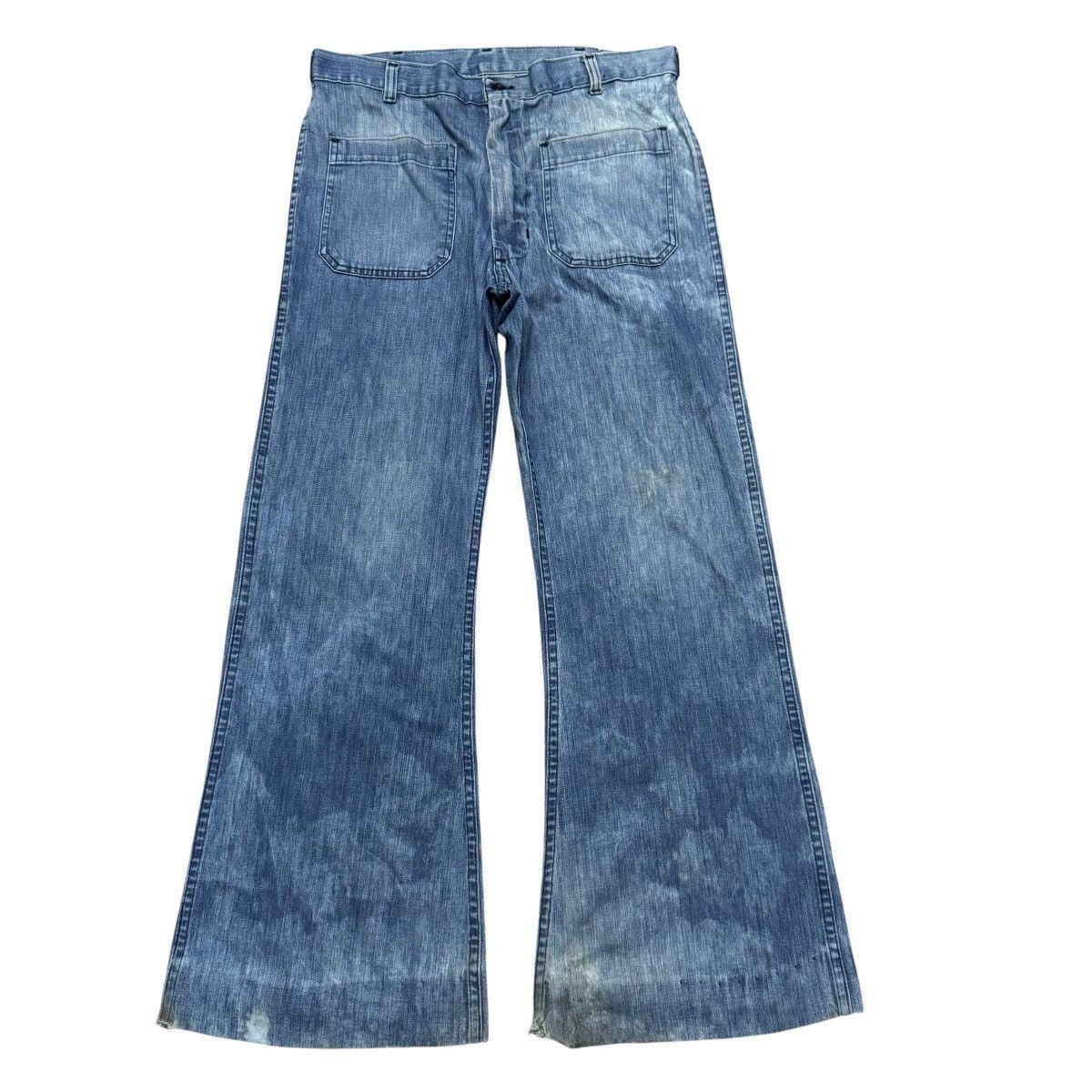 Vintage Vintage 80s US Navy Seafarer Denim Flare Pant Distressed Size US 32 / EU 48 - 1 Thumbnail
