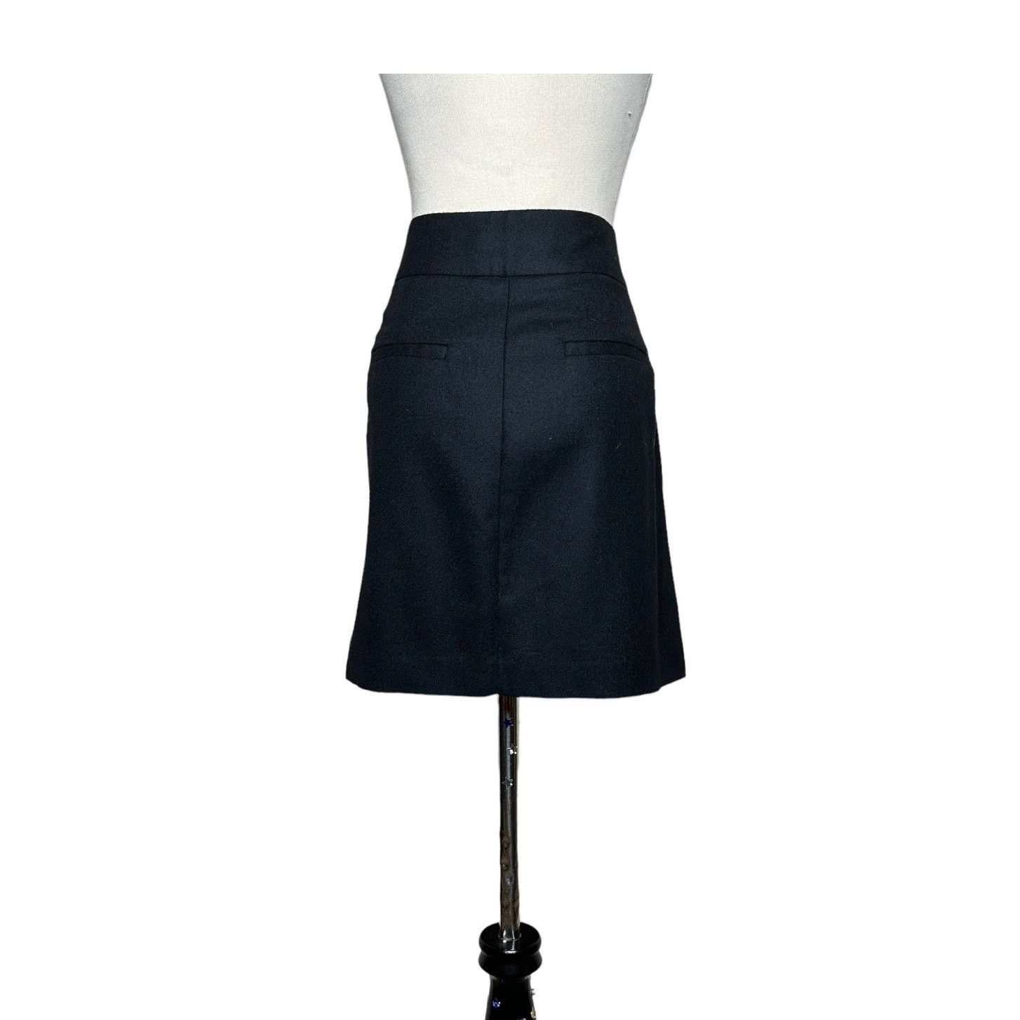 Banana Republic Banana Republic black wool front pleat mini skirt size 8 Size 30" / US 8 / IT 44 - 2 Thumbnail