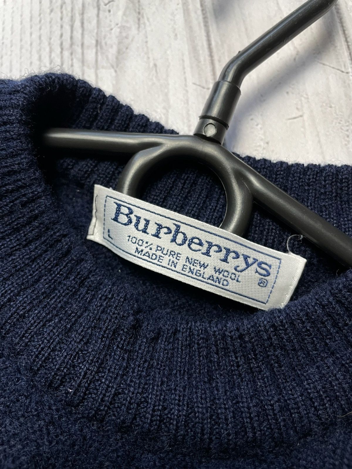 Burberry × Vintage Vintage Burberrys sweater size M-L navy rare logo Size US L / EU 52-54 / 3 - 3 Thumbnail