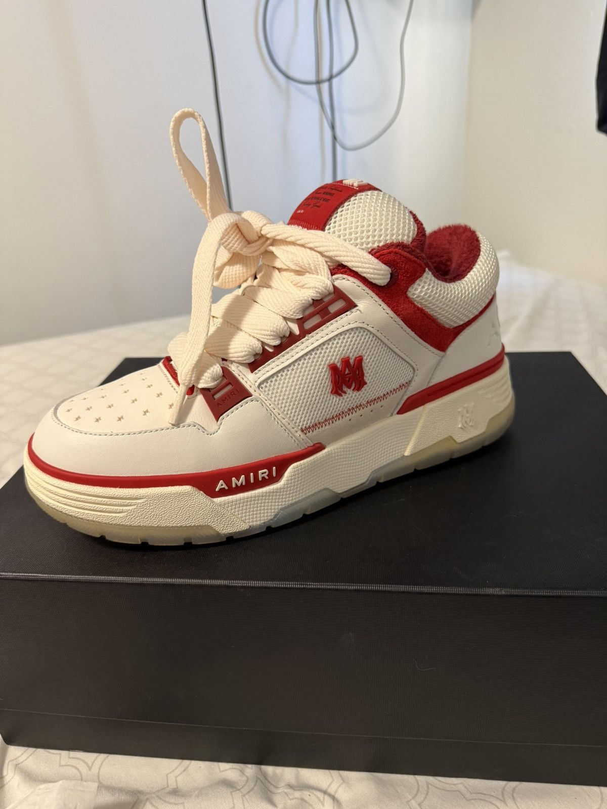 Amiri 2023 Amiri MA-1 Low Top Sneakers in White/Red Size US 10 / EU 43 - 1 Thumbnail