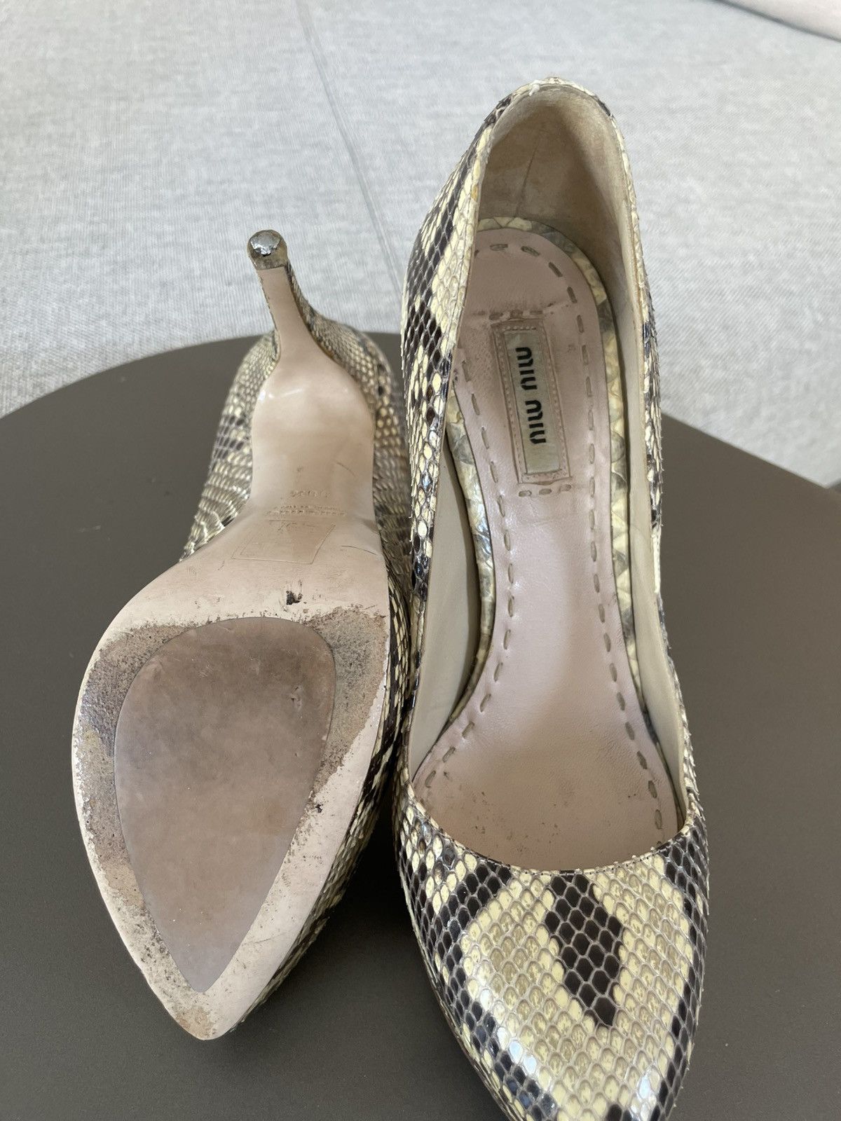 Miu Miu Miu Miu python platform heels size 38.5 Size US 8.5 / IT 38.5 - 3 Thumbnail