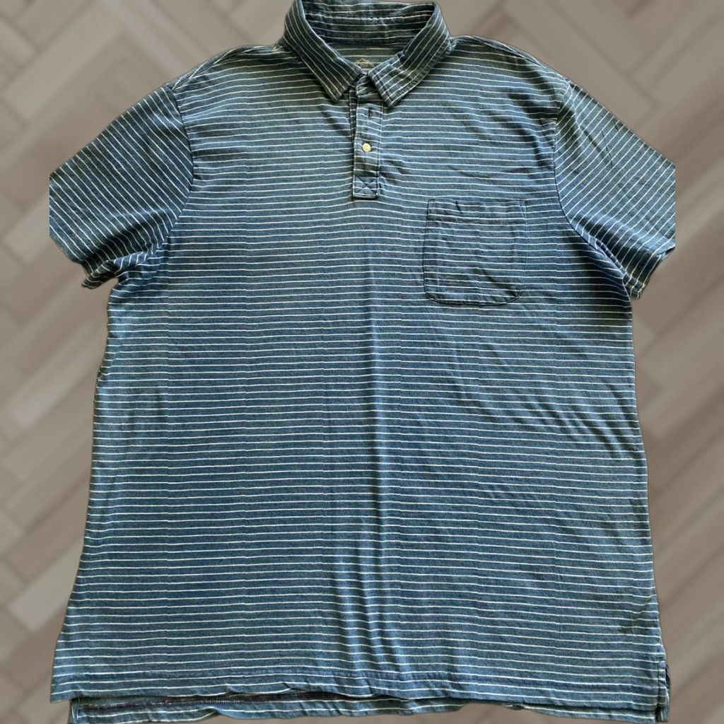 Vintage St. John's Bay Polo Shirt Men’s XXL Deep Aqua Stripes Lightweight / 17-37 Polo Shirt Mens XXL Deep Aqua Stripes Lightweight Sports Golf Tennis Casual Size US XXL / EU 58 / 5 - 1 Thumbnail