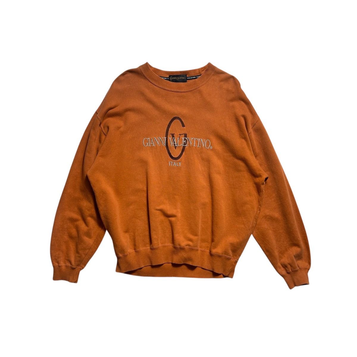 Valentino × Vintage Vintage Ginni Valentino Big Logo Embroidered Sweatshirt Size XL / US 12-14 / IT 48-50 - 1 Thumbnail
