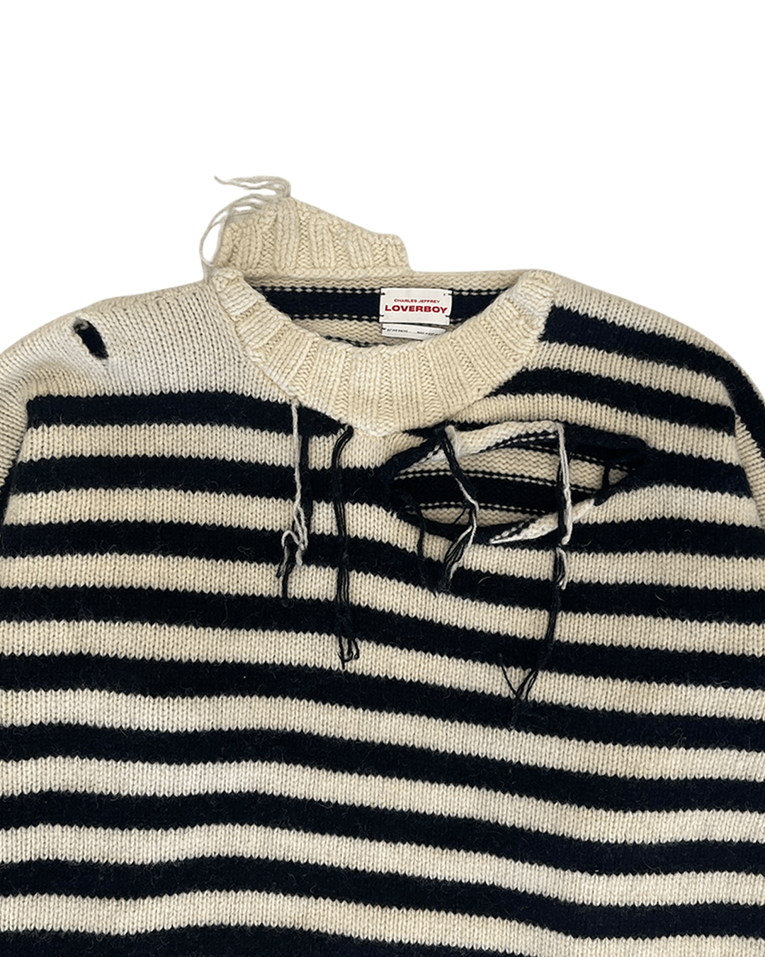 Charles Jeffrey LOVERBOY Charles Jeffrey Loverboy AW18 Distressed Long Knit Sweater Size ONE SIZE - 7 Thumbnail