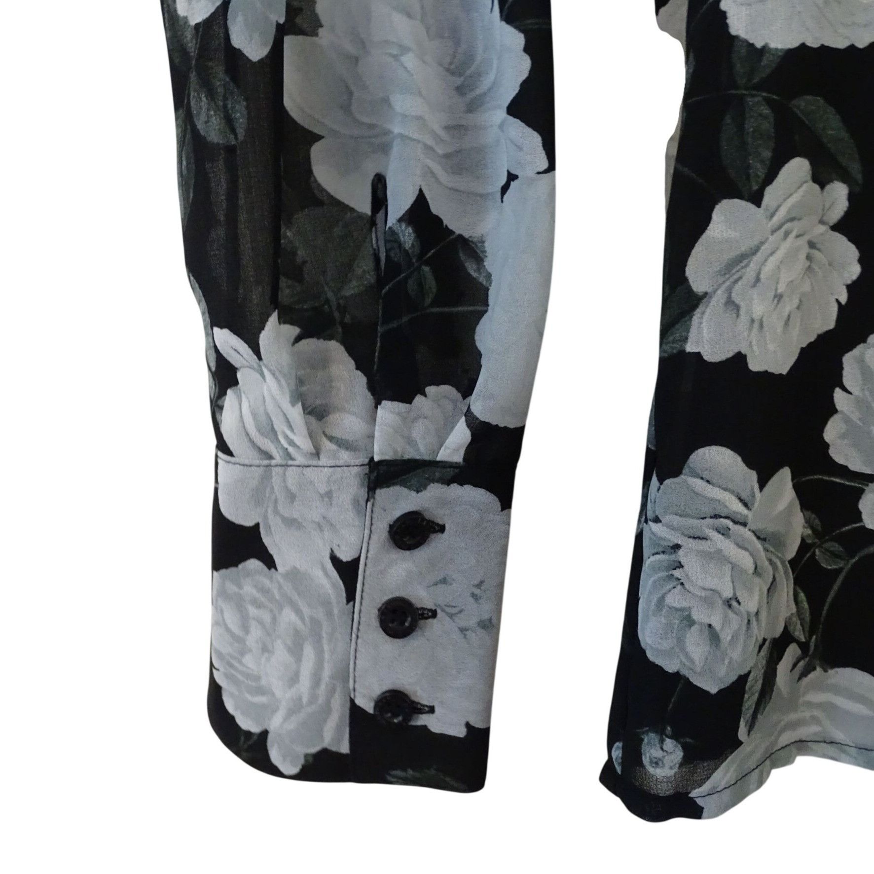 Karl Lagerfeld Karl Lagerfeld Women Black Floral Long Sleeve Blouse Size M Size M / US 6-8 / IT 42-44 - 5 Thumbnail