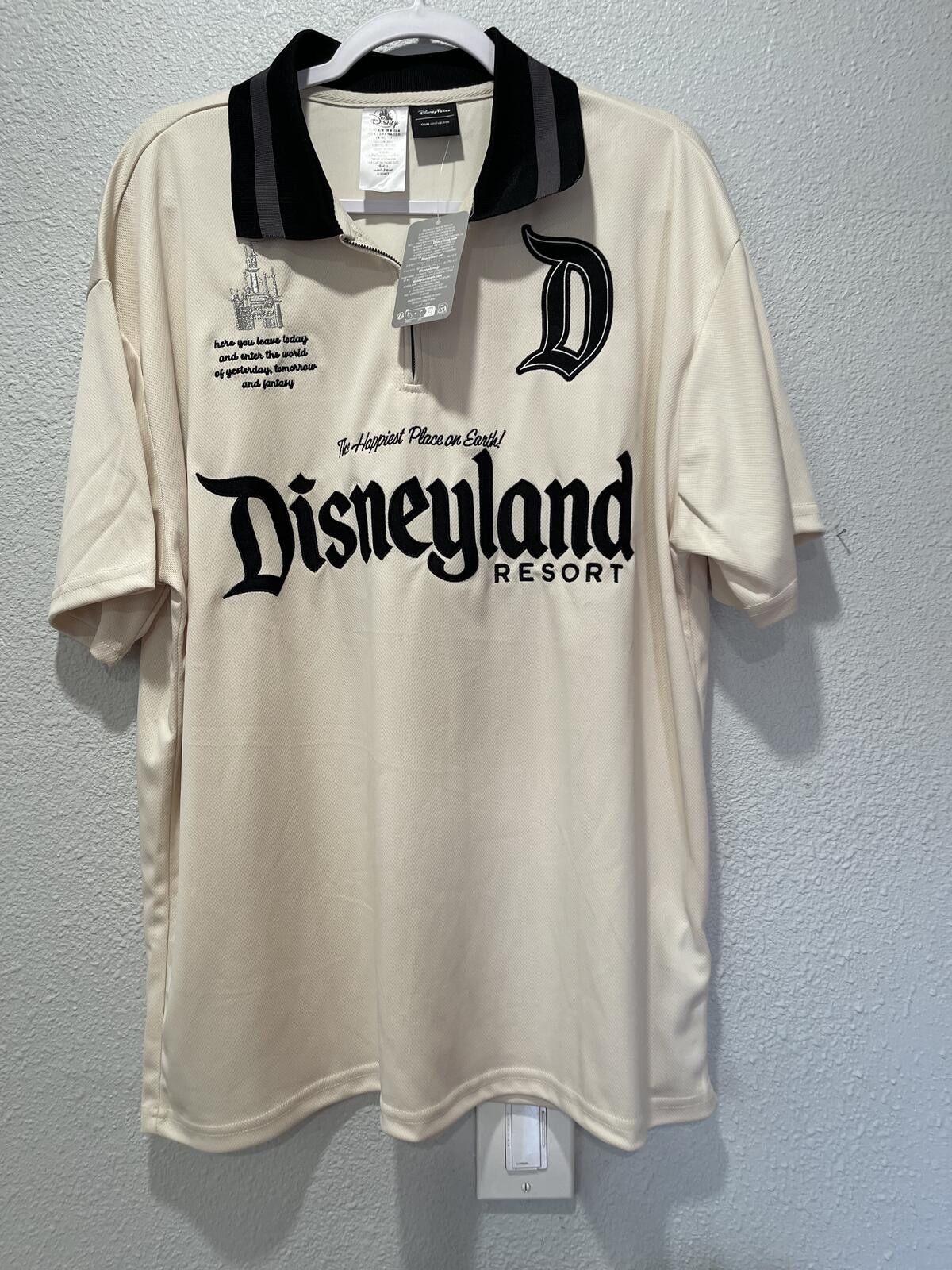 Other Disneyland Resort Beige Polo Shirt with Black Collar L Size ONE SIZE - 1 Thumbnail