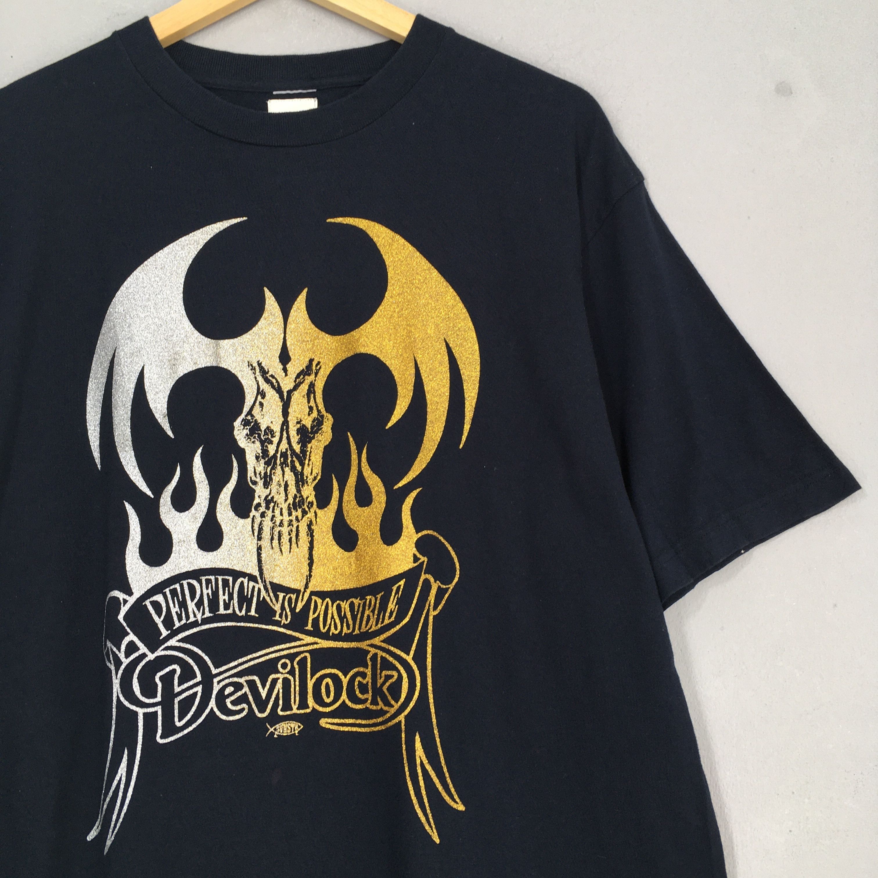 Devilock × Japanese Brand Vintage Devilock Japanese Streetwear Black Tshirt Xlarge Size US XL / EU 56 / 4 - 2 Thumbnail
