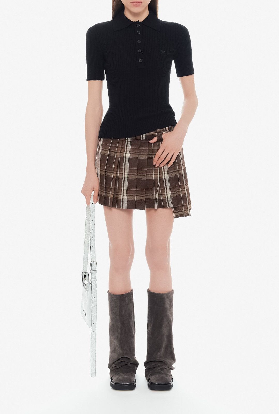 Acne Studios Last Size Acne Studios Asymmetrical Pleated Check Mini Skirt Size 26" / US 2 / IT 38 - 4 Thumbnail