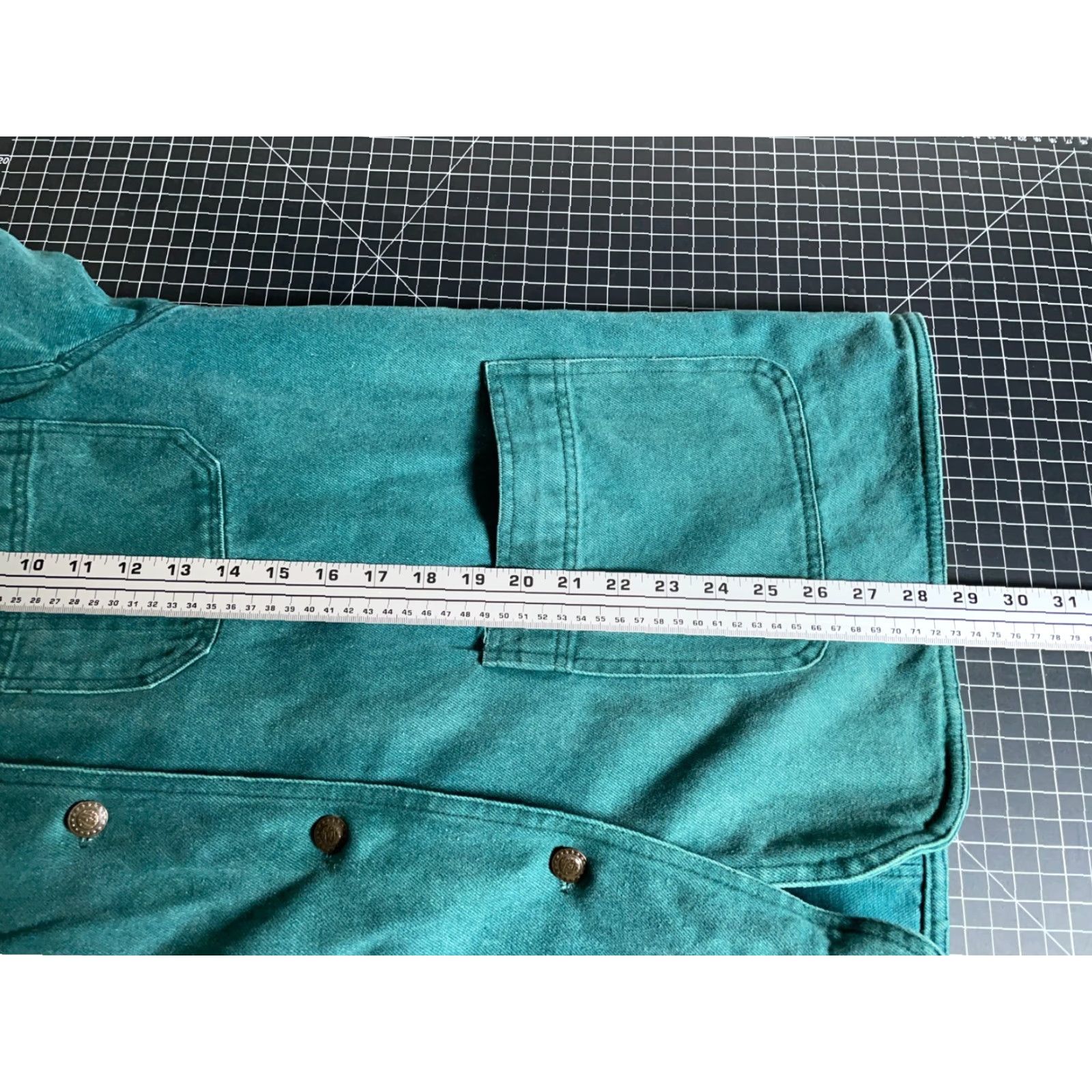 Gloria Vanderbilt VINTAGE Gloria Vanderbilt 90s Denim Chore Jacket Women's Medium Green Blue Pigment Dye Jacket/Coat Size M / US 6-8 / IT 42-44 - 6 Thumbnail
