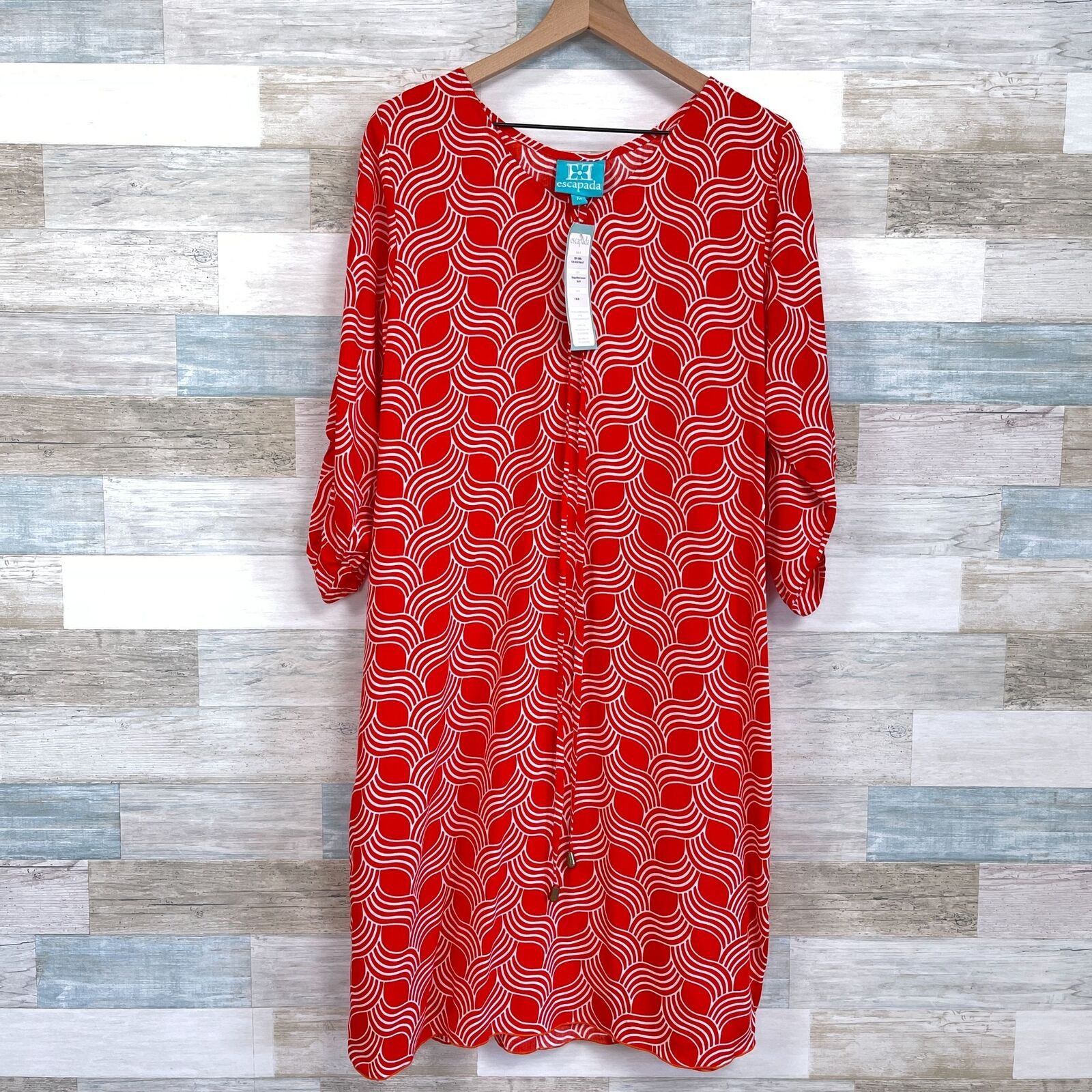 Other Escapada Annie 3/4 Sleeve Dress Orange White Tie Waist M Size M / US 6-8 / IT 42-44 - 1 Thumbnail