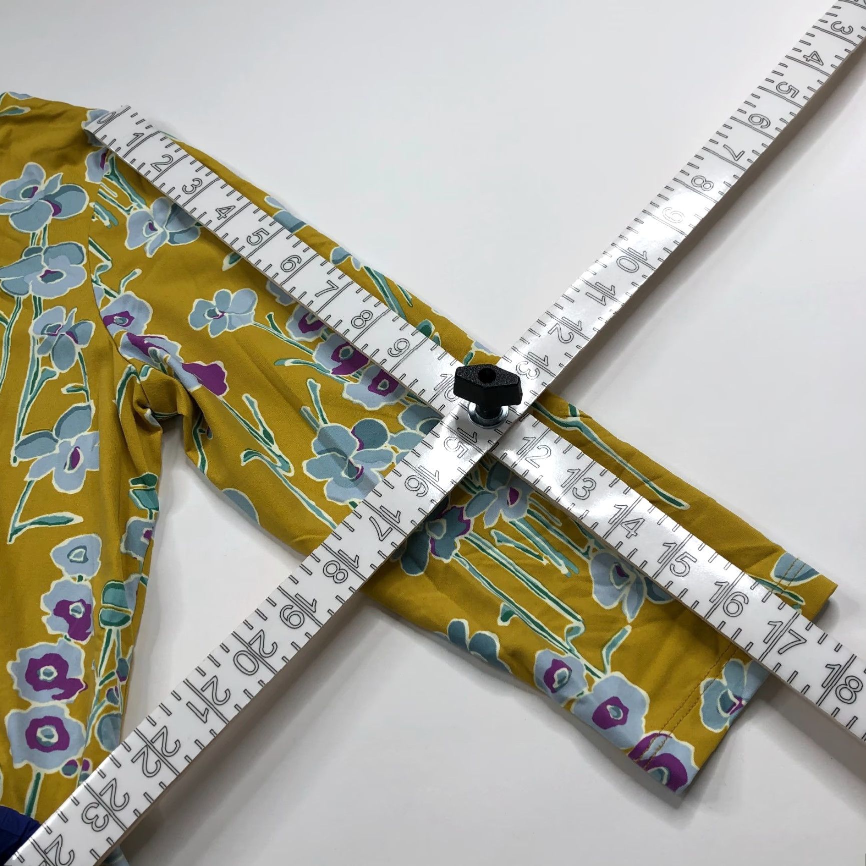 J.McLaughlin J. McLaughlin Dress - NEW MED A-Line Sheath Nylon Ruched Knee Floral Dark Yellow Women's Midi Knee Floral Yellow Dress Size M / US 6-8 / IT 42-44 - 7 Thumbnail