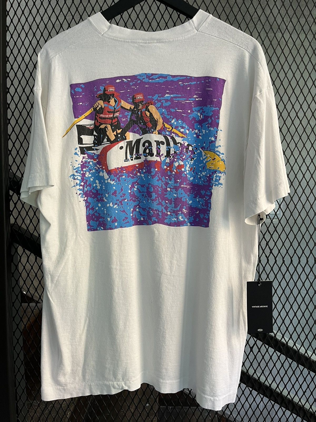 image of Marlboro x Vintage 1990S Malrboro Adventure Pocket Tee in White, Men's (Size XL)