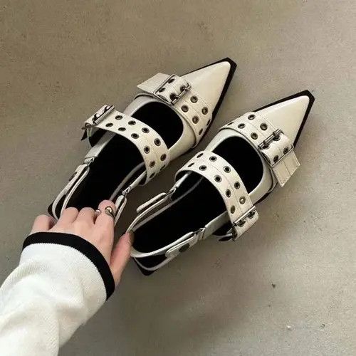 Japanese Brand × Vintage Shoes with a strap on the heel, women's punk style Size US 8 / IT 38 - 2 Thumbnail