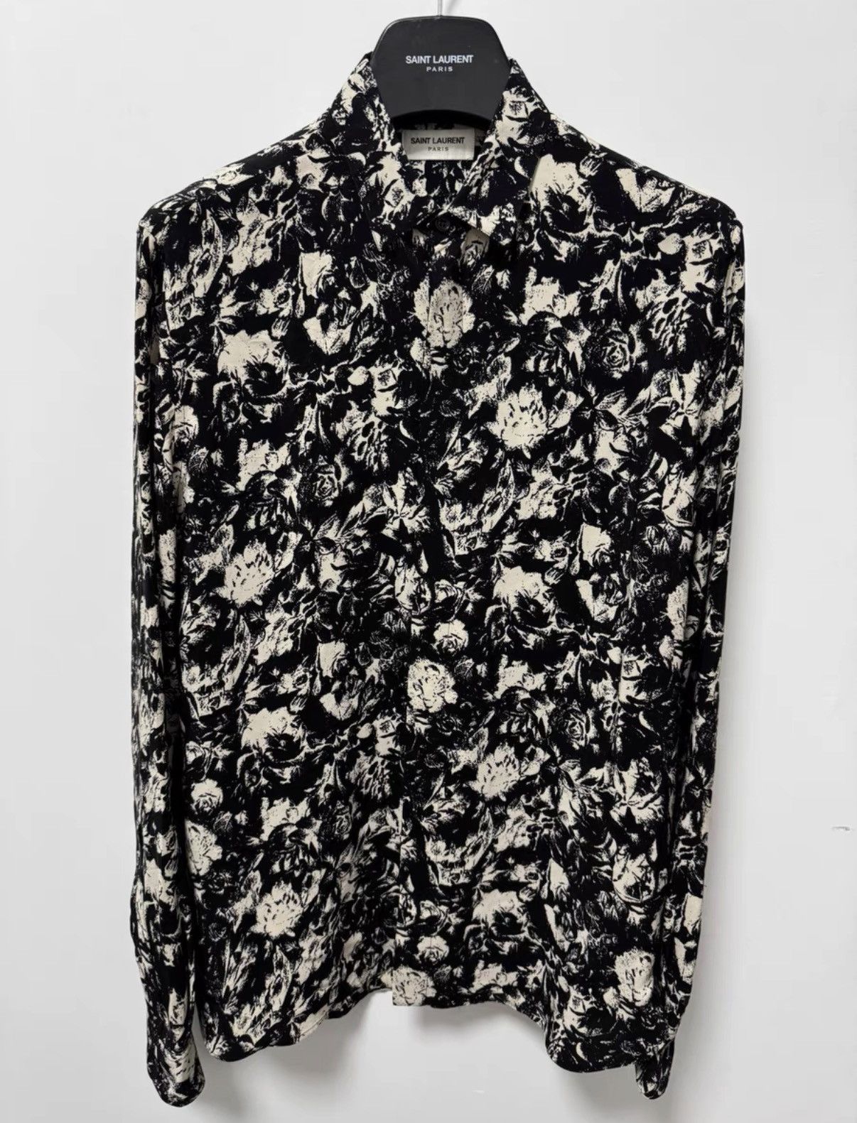 Saint Laurent Paris Saint Laurent 22SS Silk All-Over French Rose Print Shirt Size US L / EU 52-54 / 3 - 1 Thumbnail