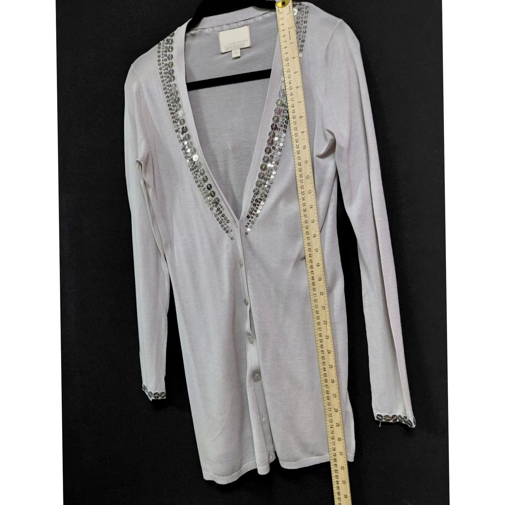 Banana Republic BANANA REPUBLIC heritage Cardigan Sweater Embellished Knit Women Size M Gray Size M / US 6-8 / IT 42-44 - 6 Thumbnail