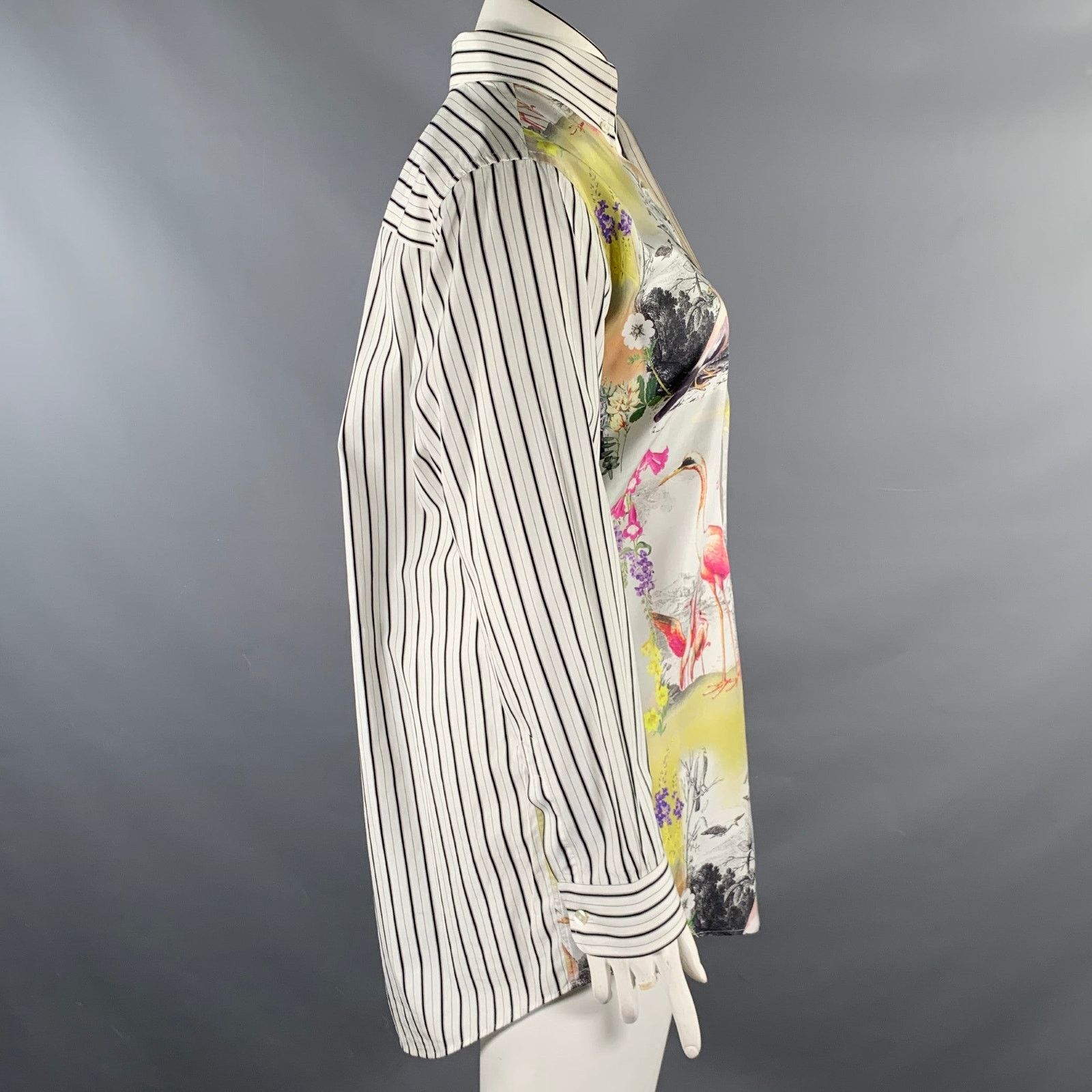Etro XS White Multi Color Cotton Silk Print Button Down Shirt Size US XS / EU 42 / 0 - 3 Thumbnail