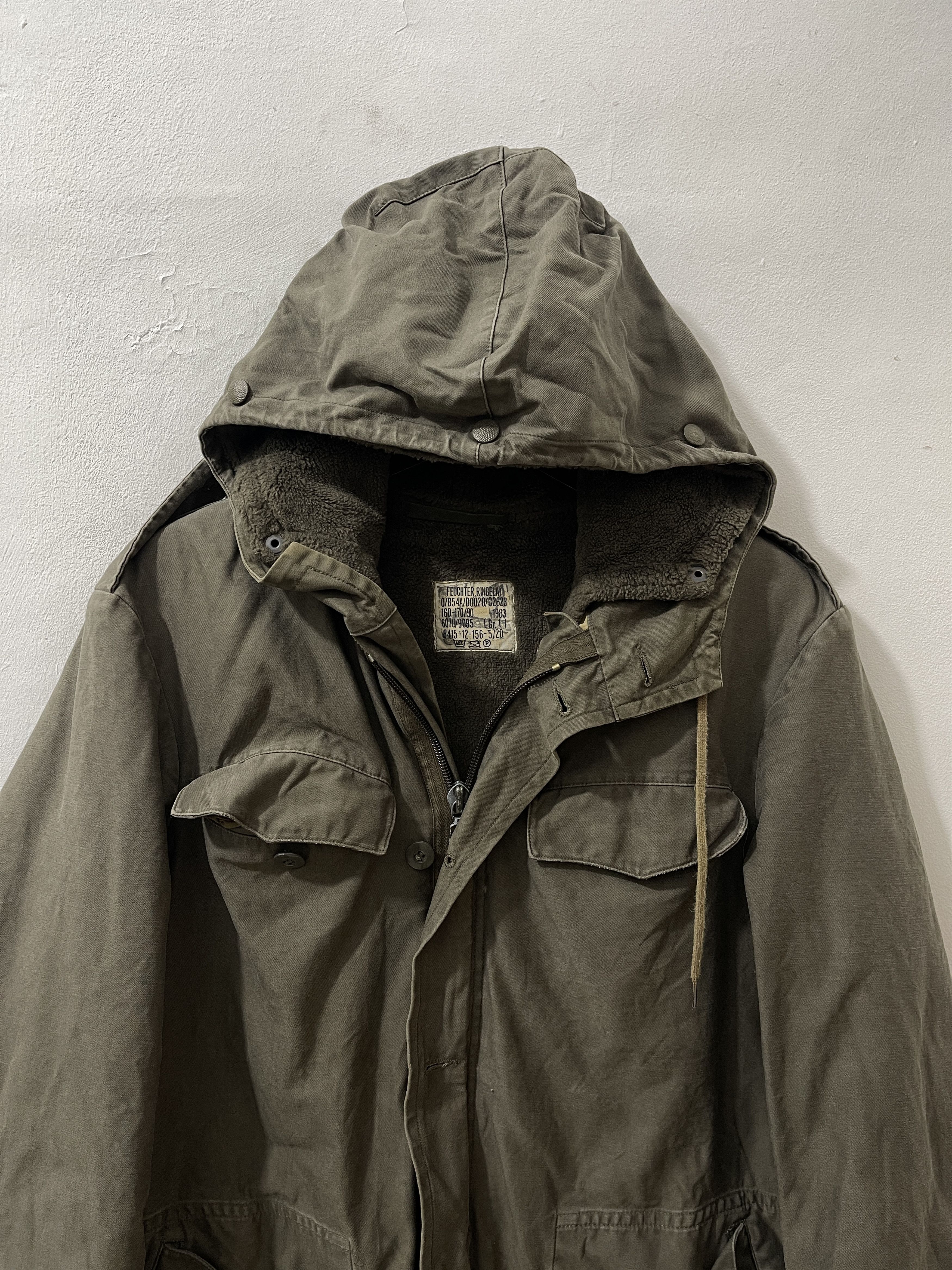 Vintage 80s Feuchter Ringelai Germany Military Canvas Jacket Size US L / EU 52-54 / 3 - 4 Thumbnail