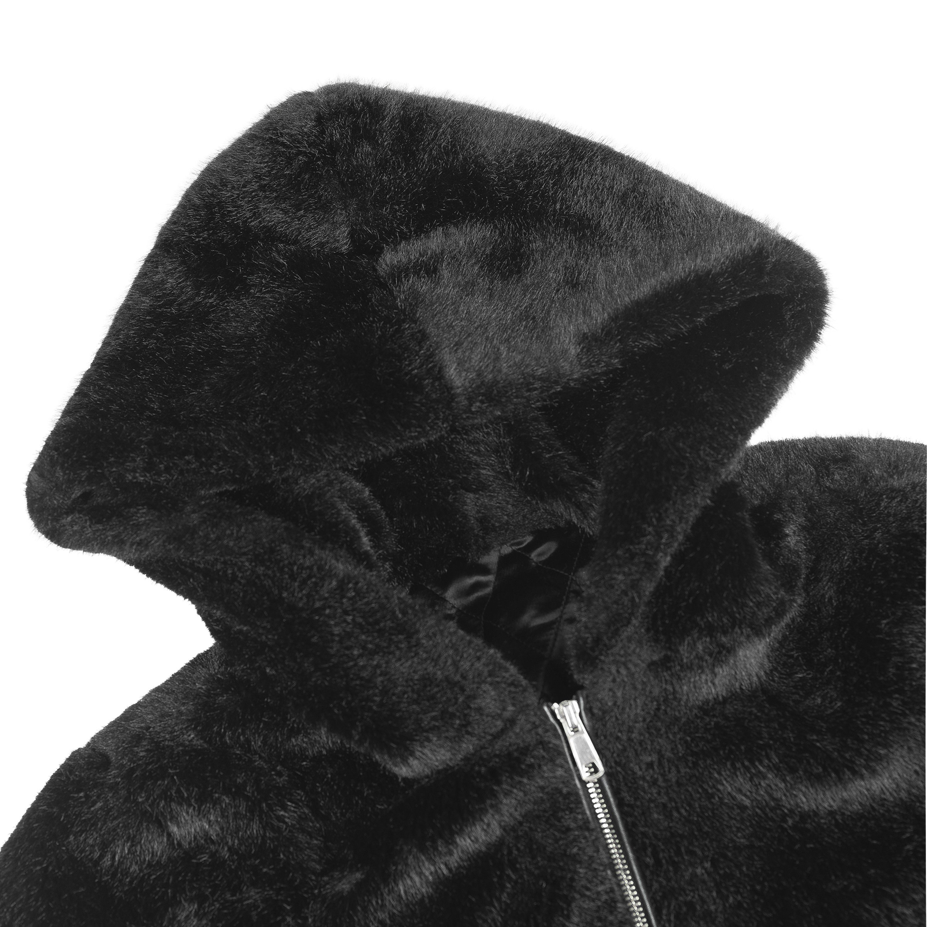 Helmut Lang Helmut Lang Oversized Black Faux Mink Bomber Jacket Size M / US 6-8 / IT 42-44 - 3 Thumbnail